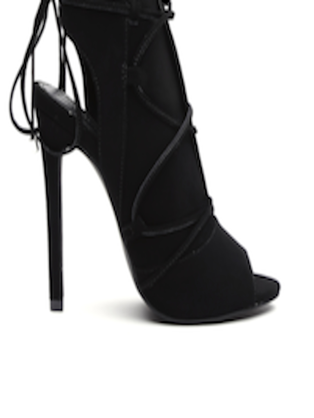 Buy FOREVER 21 Women Black Peep Toed Slim Heels - Heels for Women ...