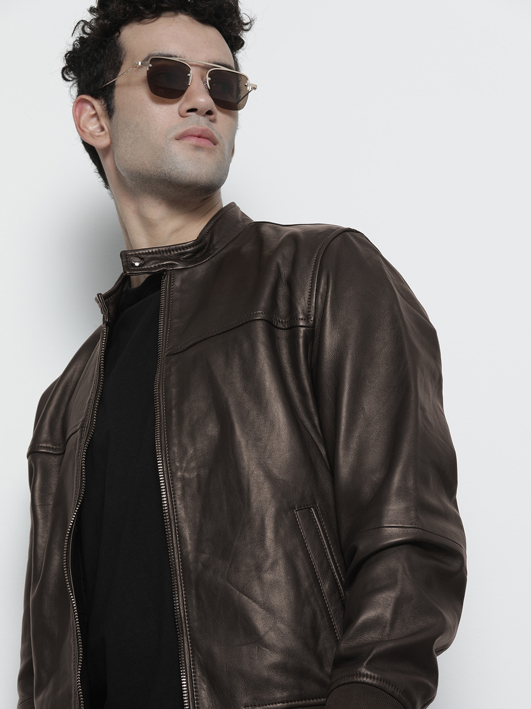 Buy Tommy Hilfiger Men Brown Leather Jacket Jackets for Men 14516930