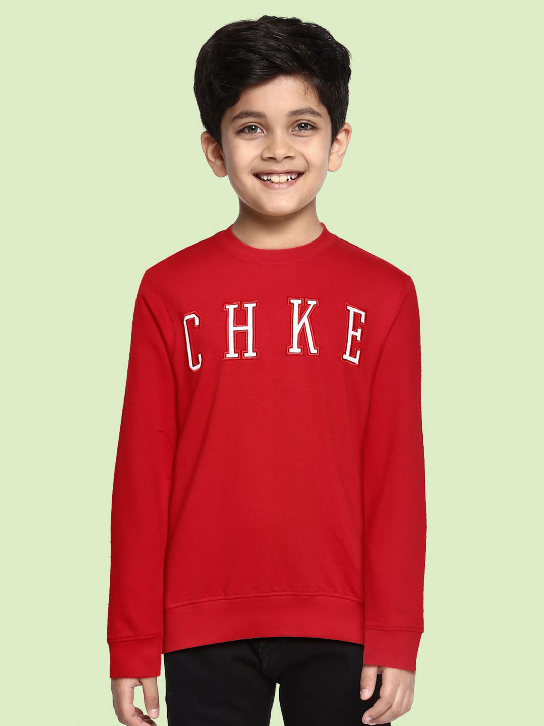 Buy Cherokee Boys Red Solid Pure Cotton Sweatshirt Sweatshirts for