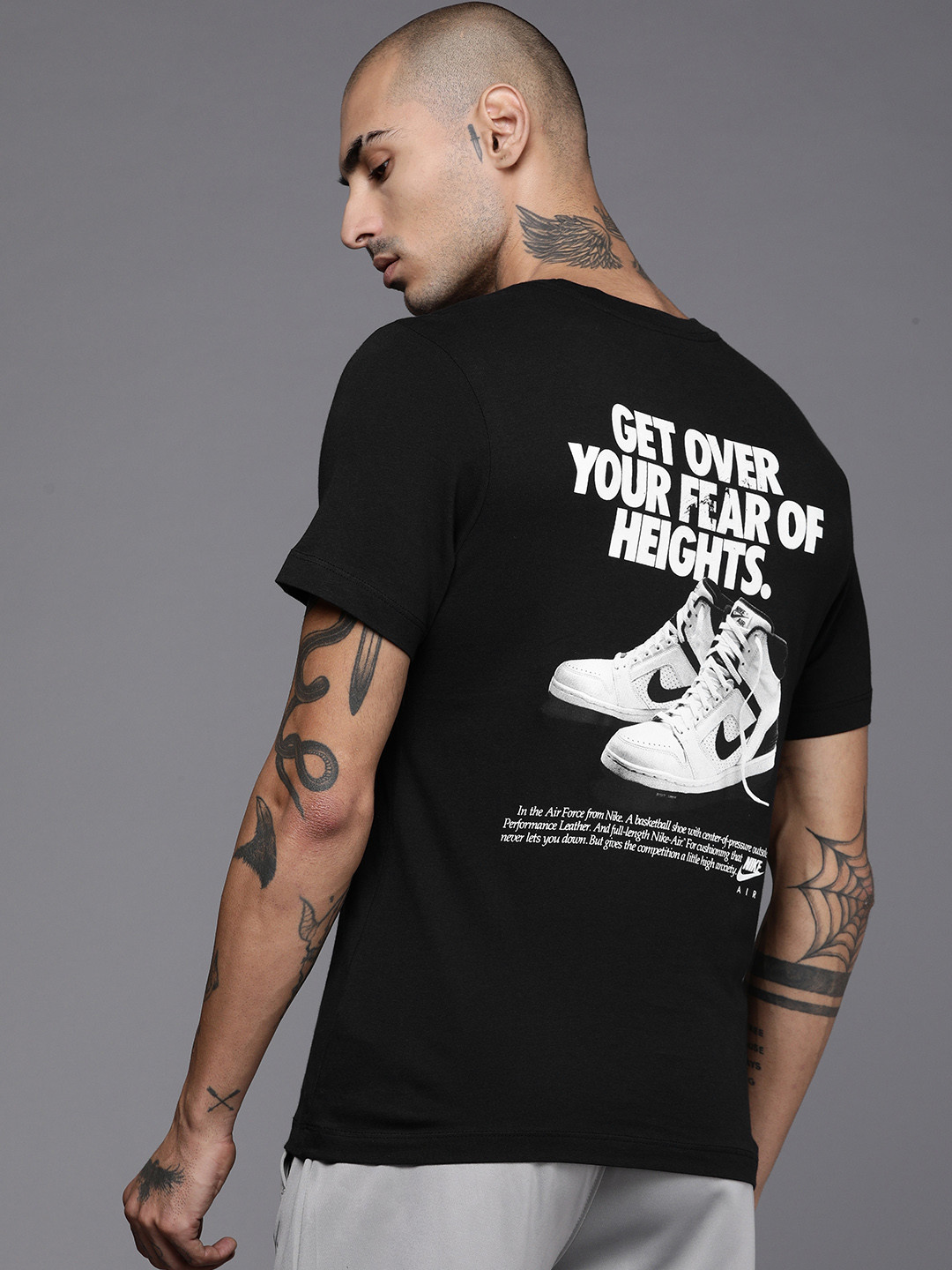 mens black and white nike t shirt