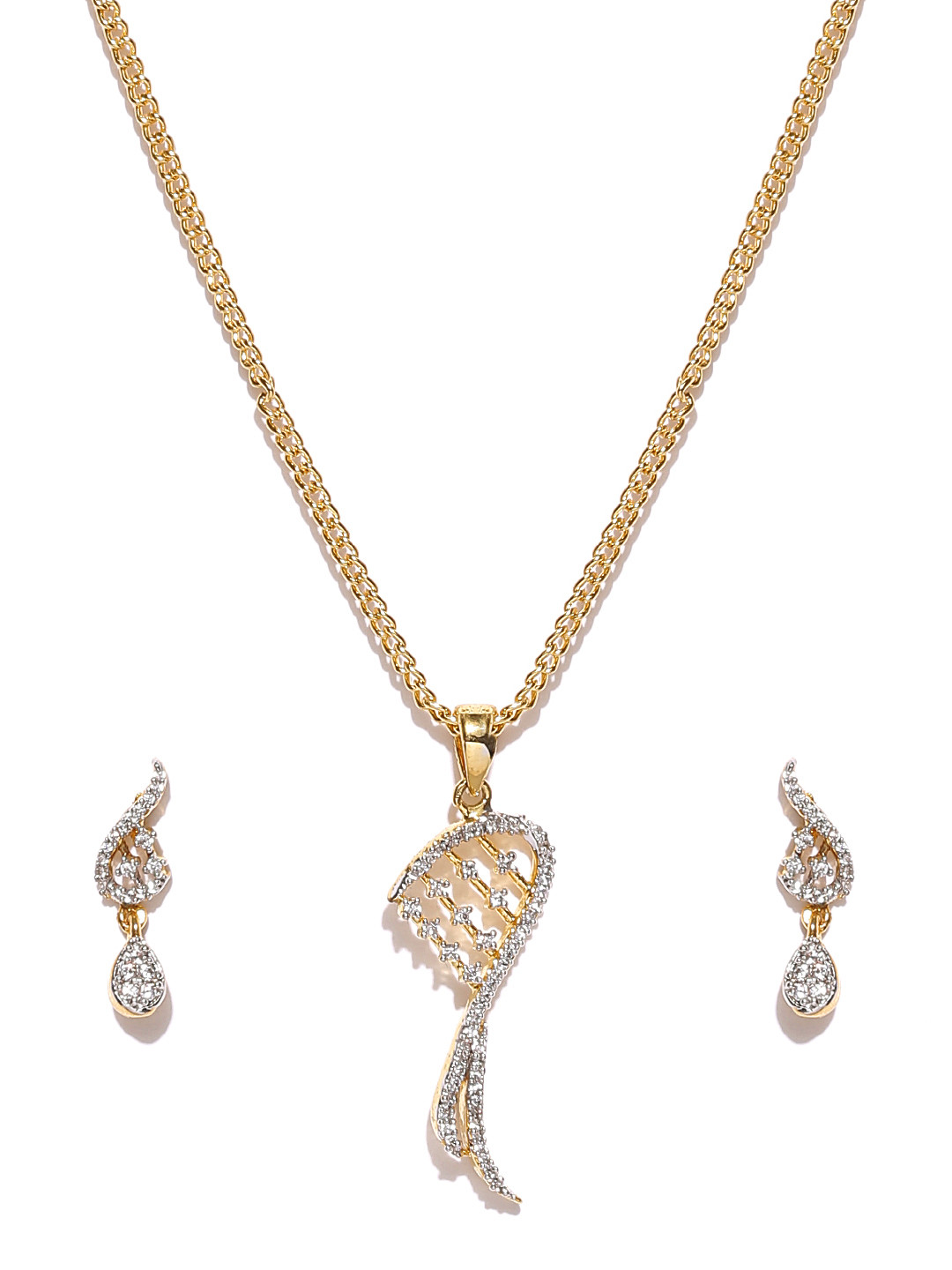 Buy Estelle Gold Toned Stone Studded Jewellery Set Jewellery Set for