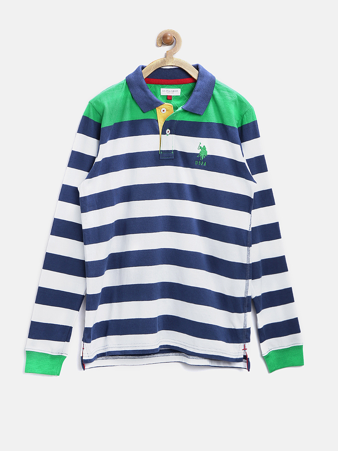 Buy U.S. Polo Assn. Kids Boys Navy & White Striped Polo T Shirt