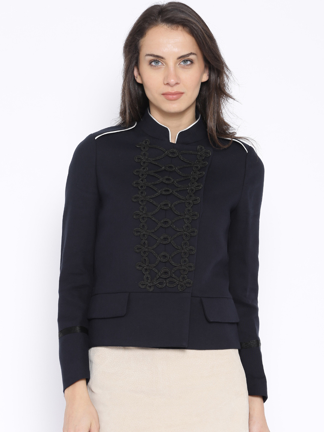 Buy MANGO Navy Jacket Jackets for Women 1452166 Myntra