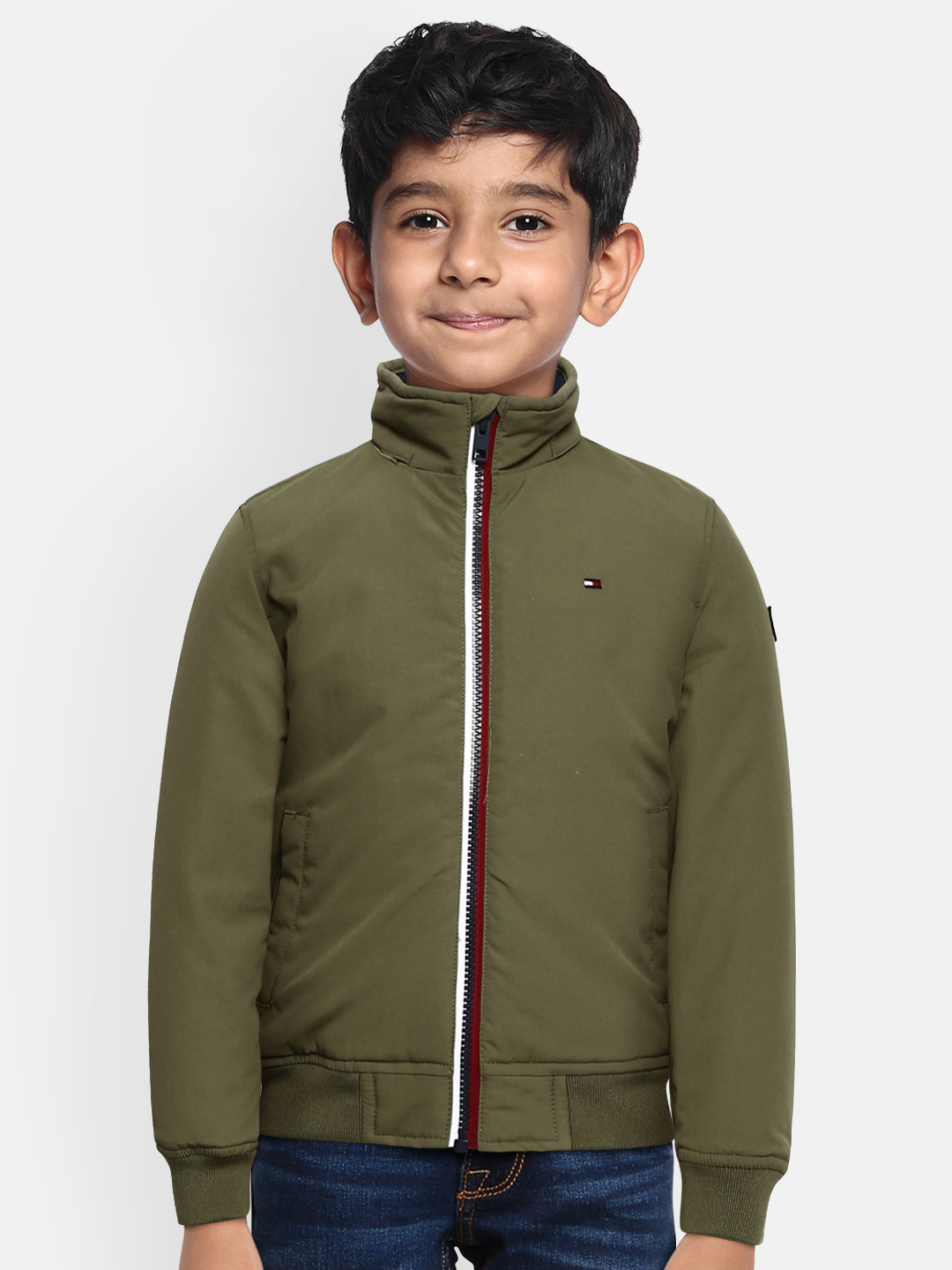 Buy Tommy Hilfiger Boys Olive Green Solid Bomber Jacket Jackets for Boys 14527214 Myntra