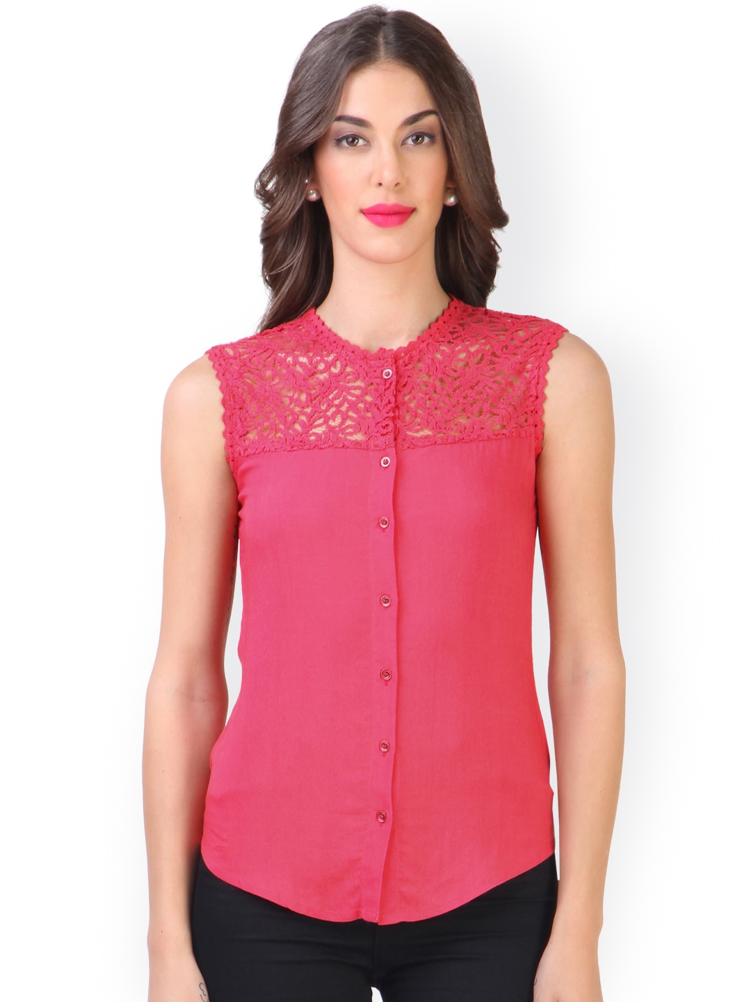 Buy VVINE Pink Top With Lace Detail - Tops for Women 1452795 | Myntra