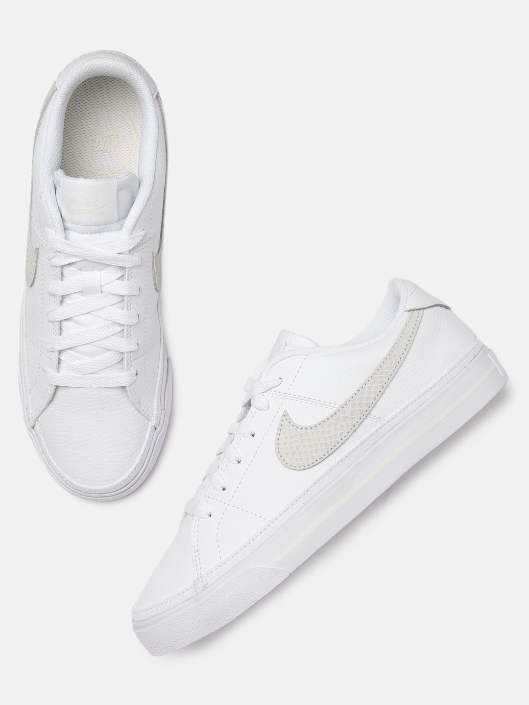 white nike court legacy sneakers womens