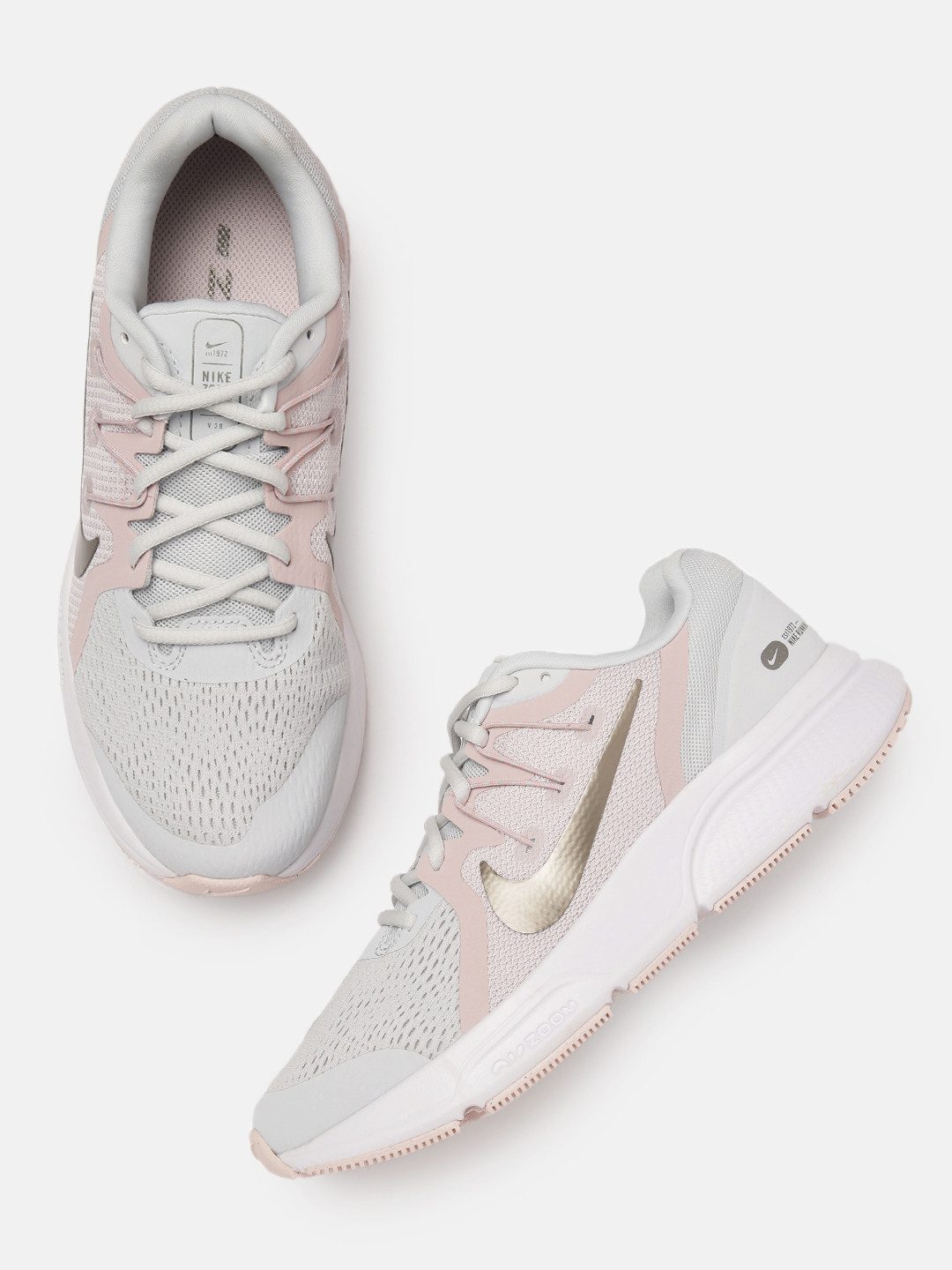 Buy Nike Women Grey & Pink Zoom Span 3 Running Shoes Sports Shoes for