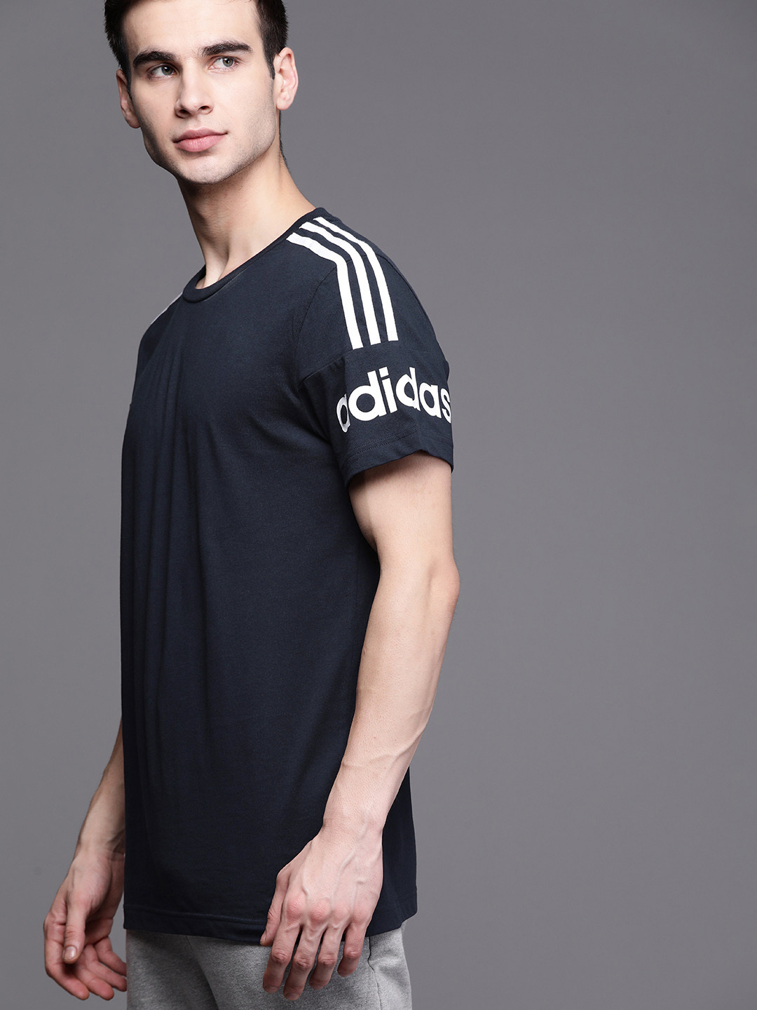 Buy ADIDAS Men Navy Blue Solid M Crew T Shirt Tshirts for Men