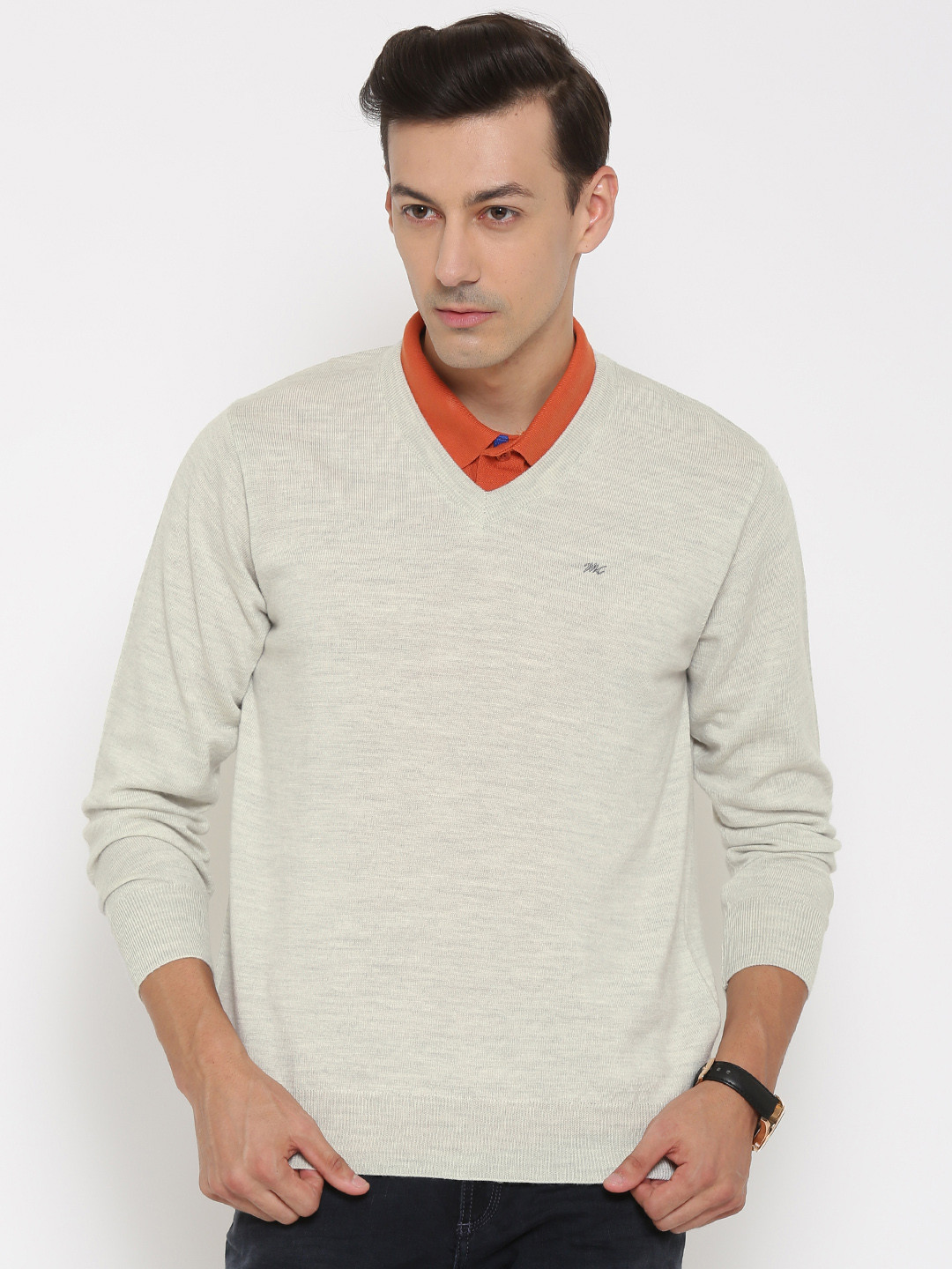Buy Monte Carlo Men Off White Woollen Sweater Sweaters for Men