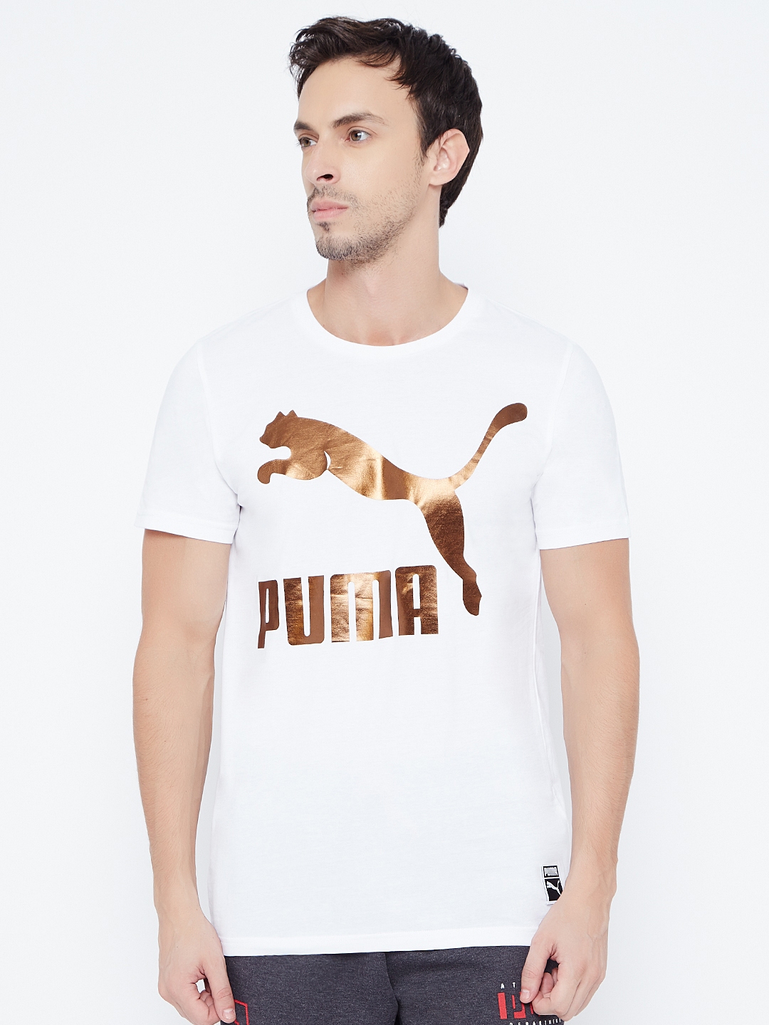 puma white collar tshirt