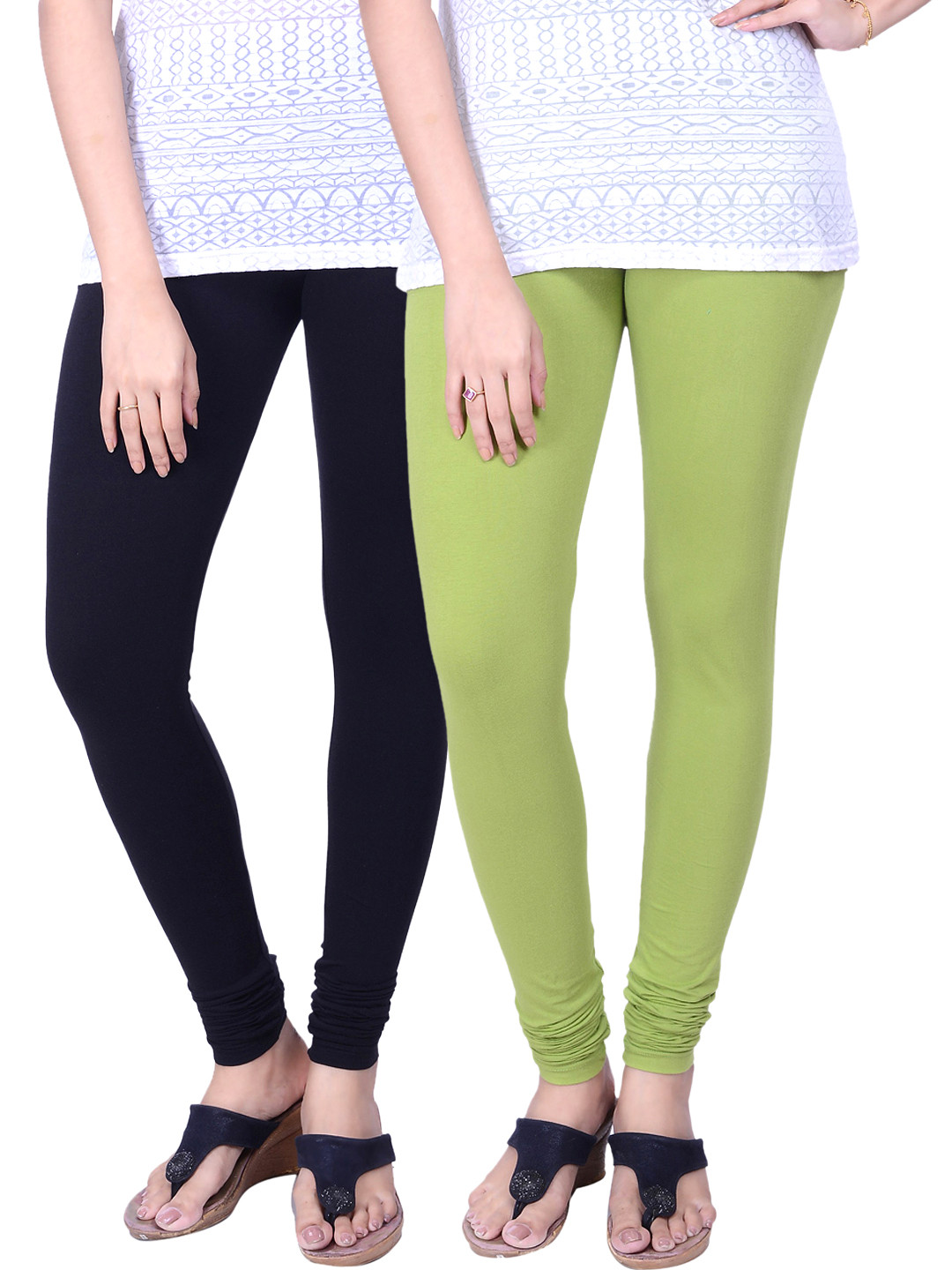 Buy LYRA Pack Of 2 Churidar Leggings Leggings for Women 1455277 Myntra