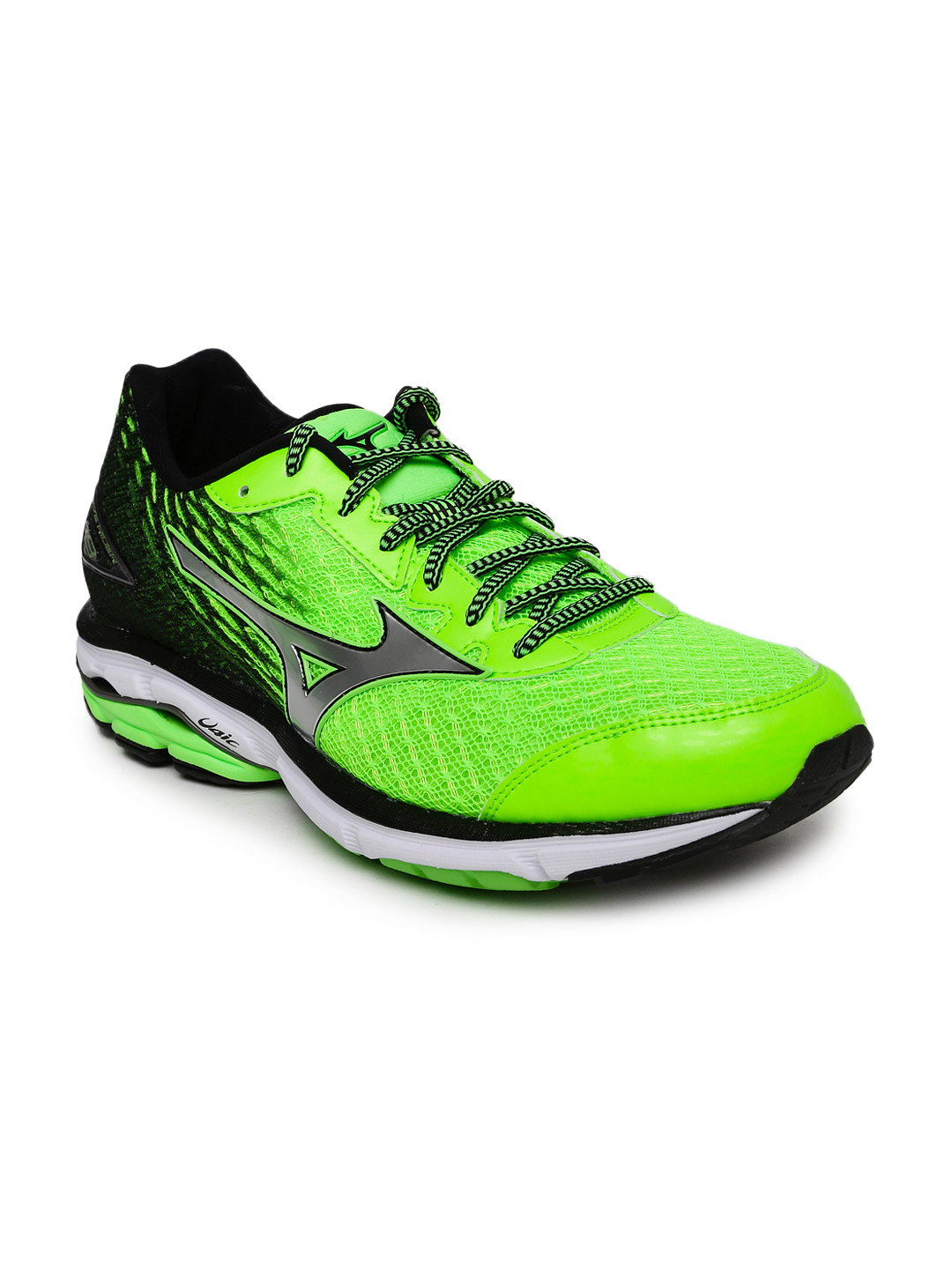Buy Mizuno Men Fluorescent Green Wave Rider 19 Running Shoes Sports