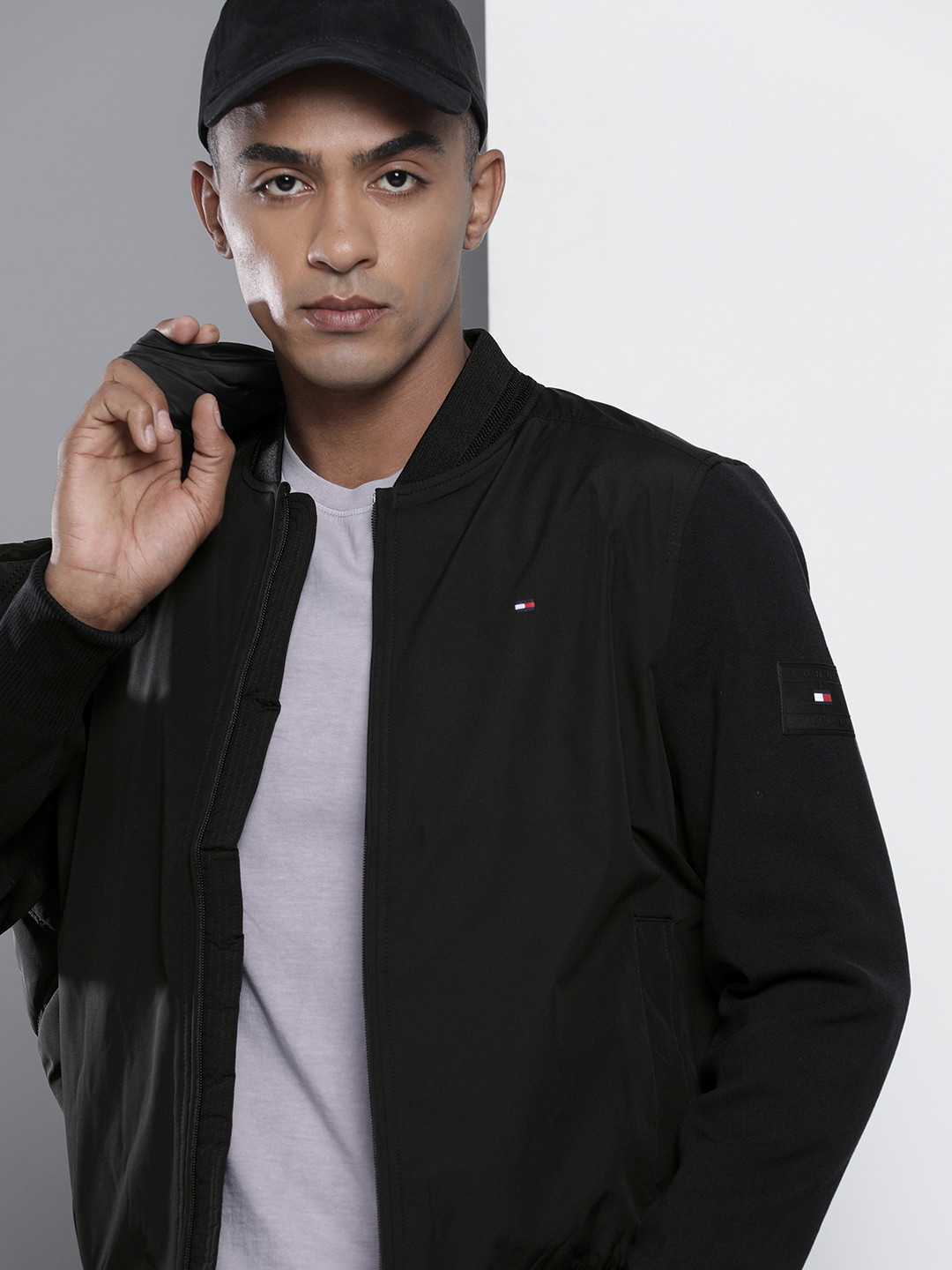 Buy Tommy Hilfiger Men Black Solid Bomber Jacket Jackets for Men