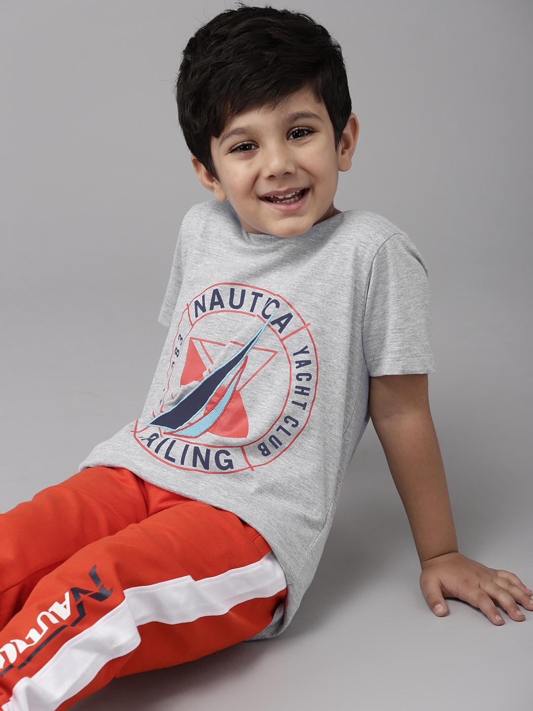 buy-nautica-boys-grey-melange-navy-blue-pure-cotton-brand-logo