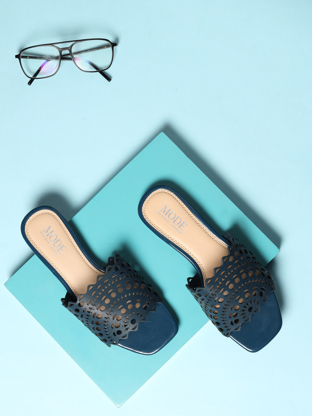 Buy Mode By Red Tape Women Teal Open Toe Flats Flats for Women