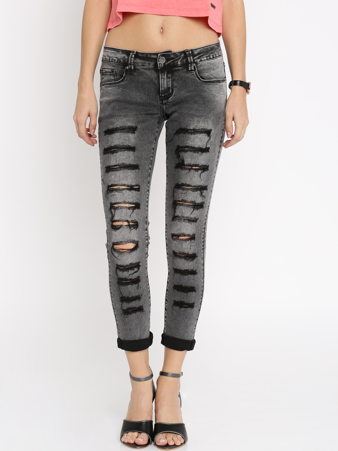 black jeans for women myntra