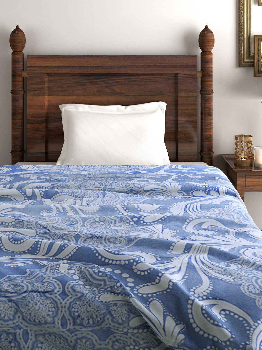 Buy Raymond Home Blue & White Wool AC Single Blanket Blankets Quilts