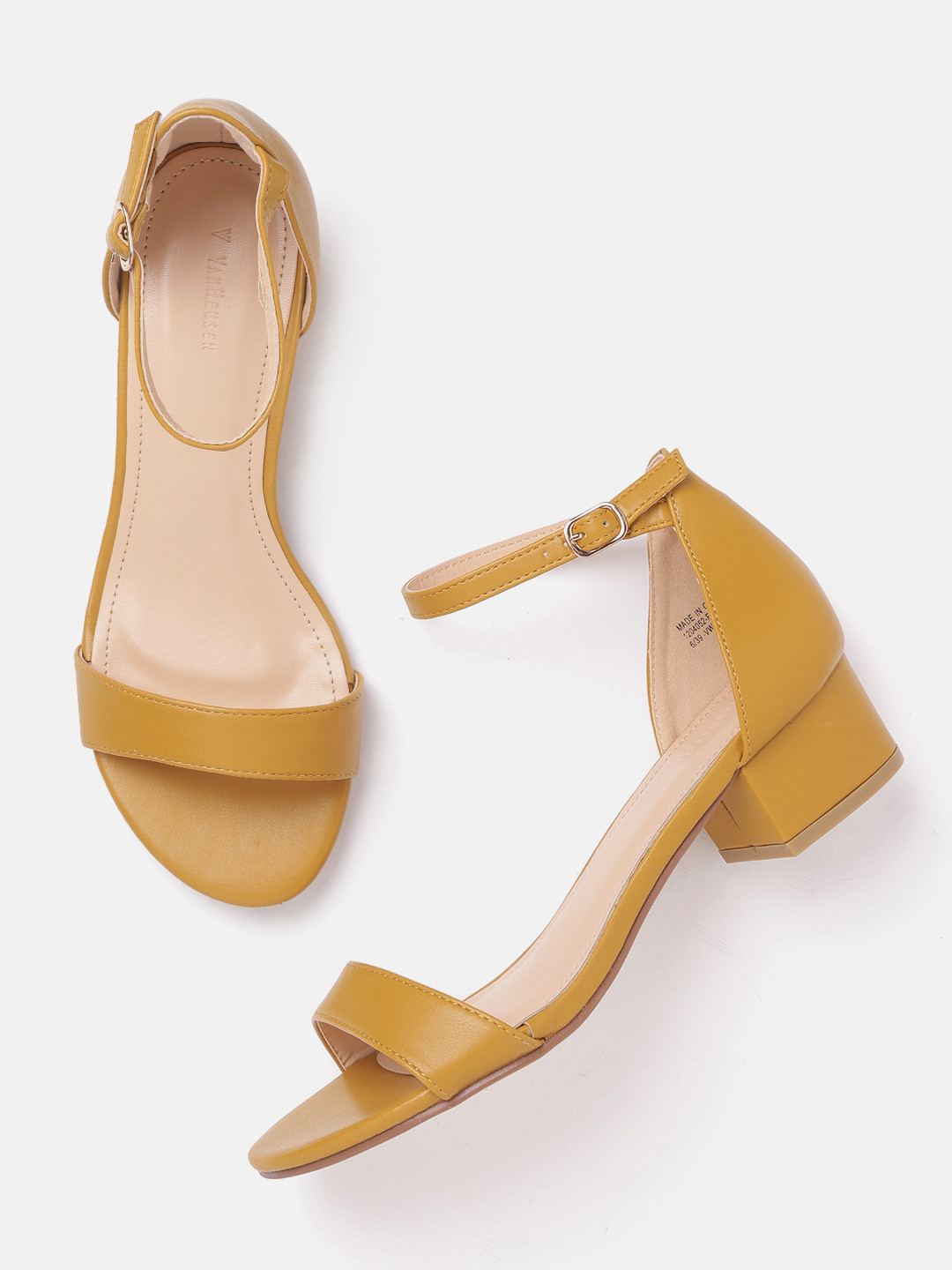 Buy Van Heusen Woman Mustard Yellow Block Heels Heels for Women