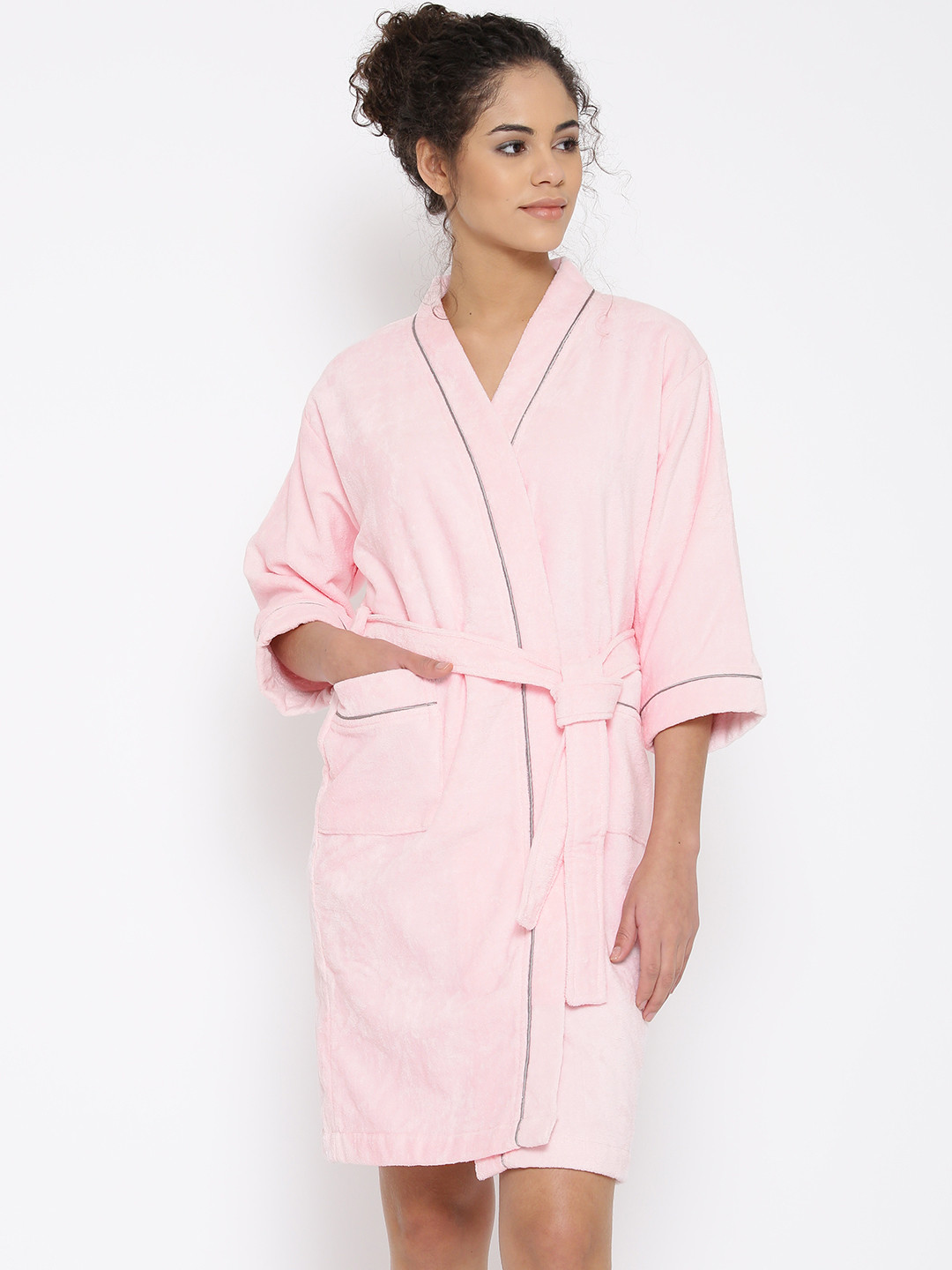 Buy SPACES Unisex Pink Bathrobe Bath Robe for Unisex 1463175 Myntra