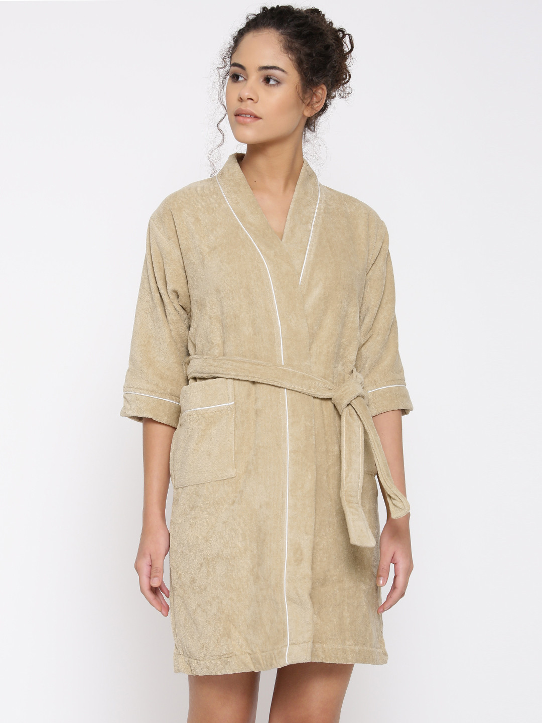 Buy SPACES Unisex Beige Bathrobe Bath Robe for Unisex 1463192 Myntra