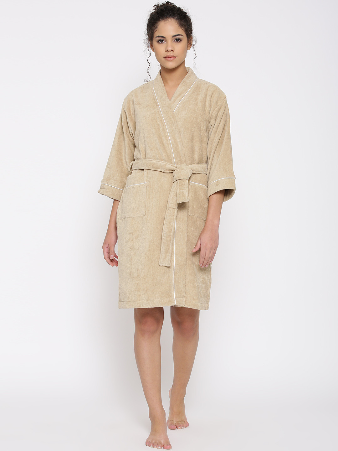 Buy SPACES Unisex Beige Bathrobe Bath Robe for Unisex 1463193 Myntra