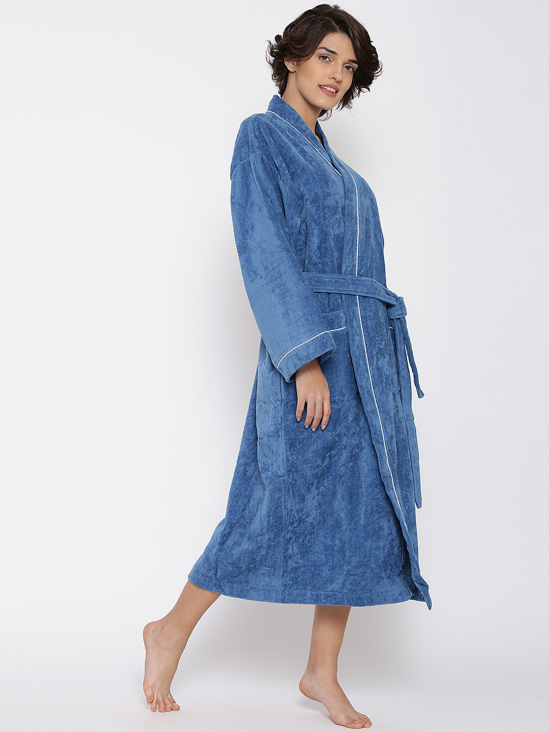 Buy SPACES Unisex Blue Bathrobe Bath Robe for Unisex 1463199 Myntra