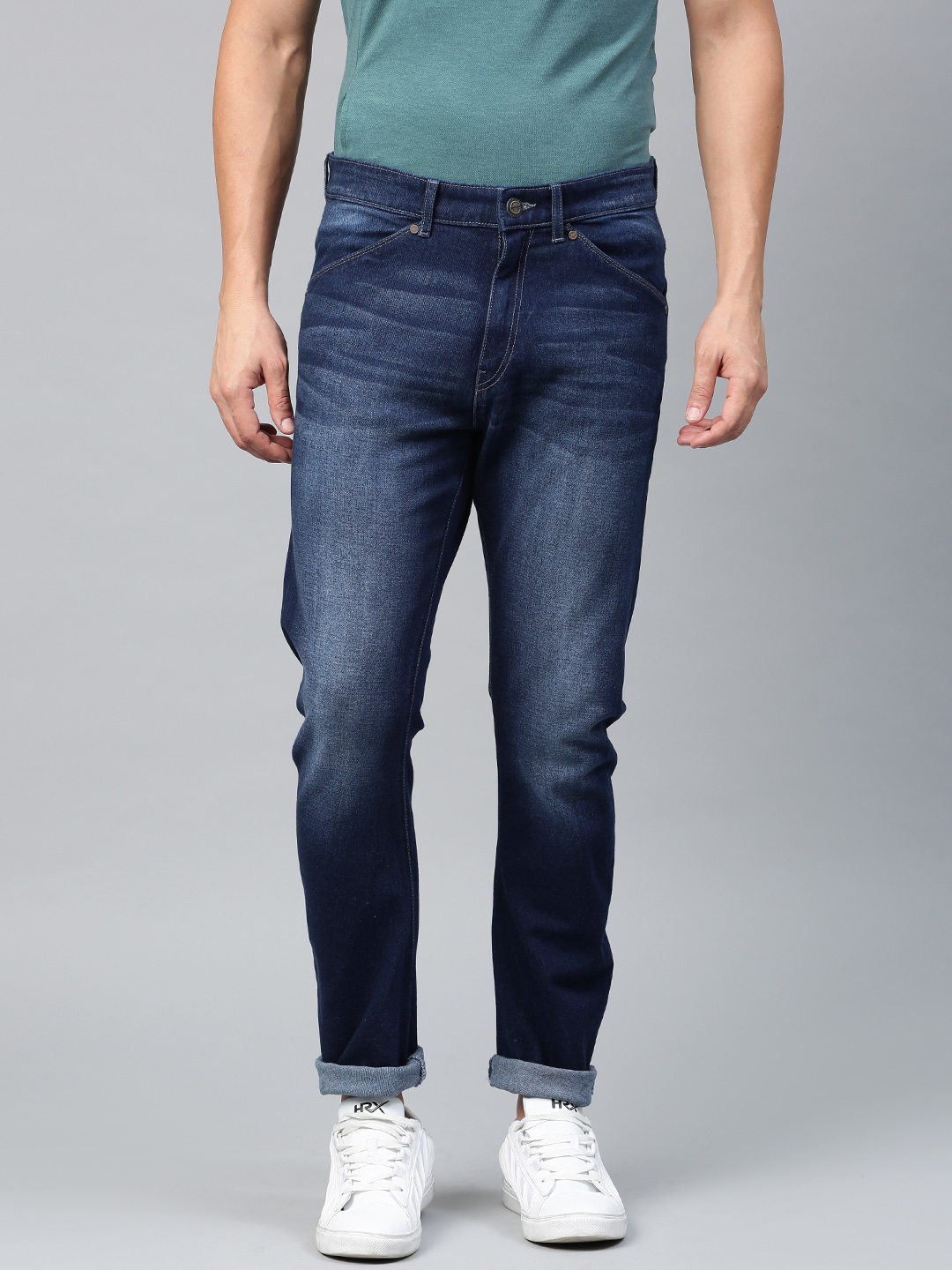 Buy HRX By Hrithik Roshan Men Blue Anti Skinny Fit Stretchable Jeans ...