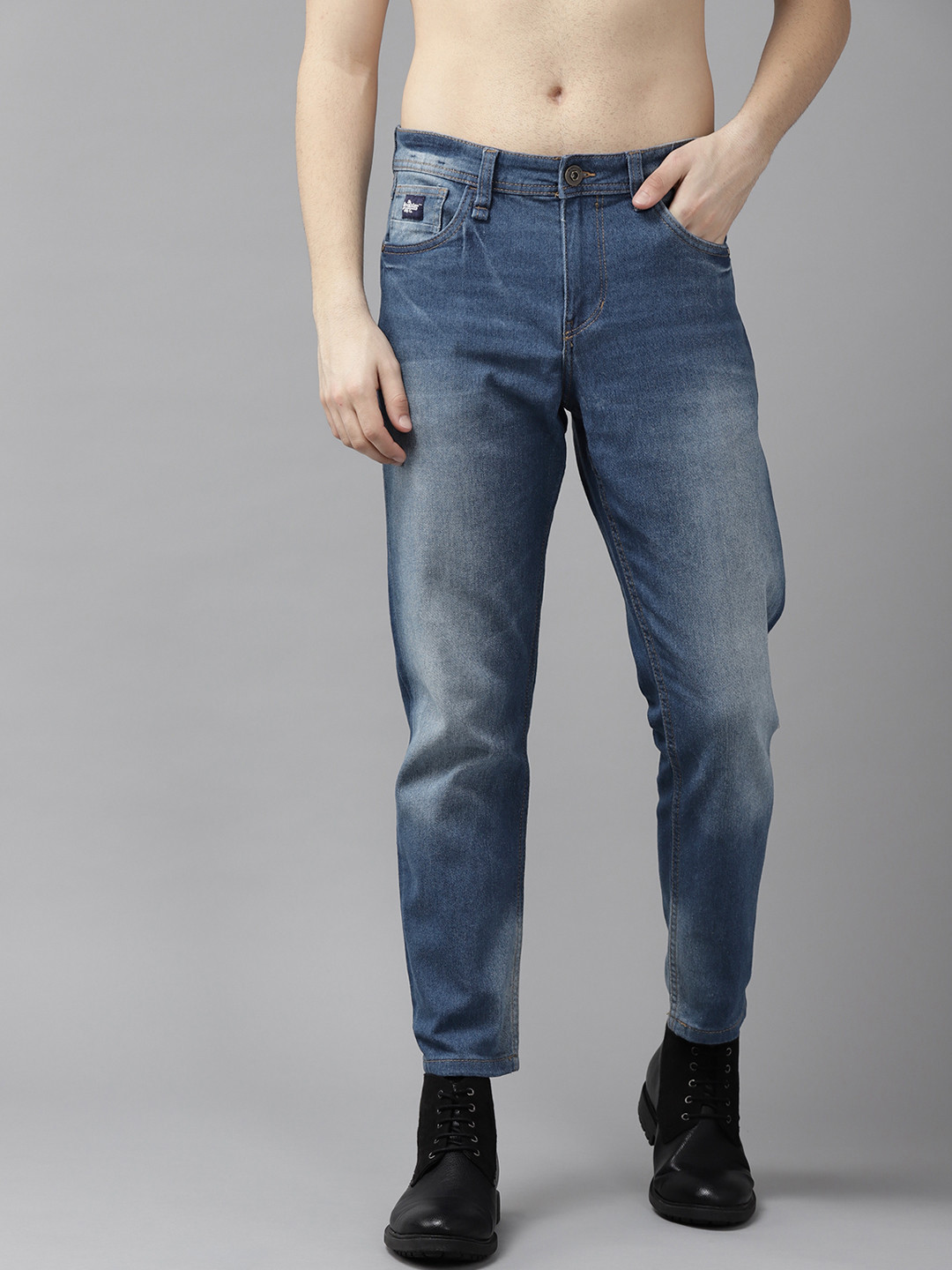 Buy Roadster Men Blue Carrot Light Fade Stretchable Jeans Jeans for