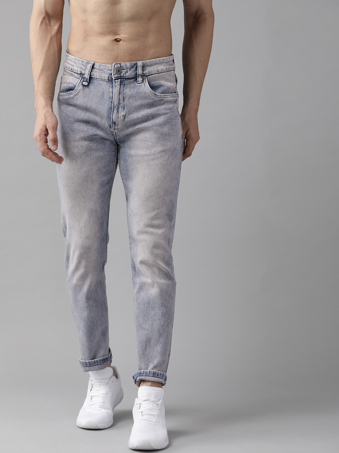 Buy Roadster Men Blue Slim Tapered Fit Light Fade Stretchable Jeans