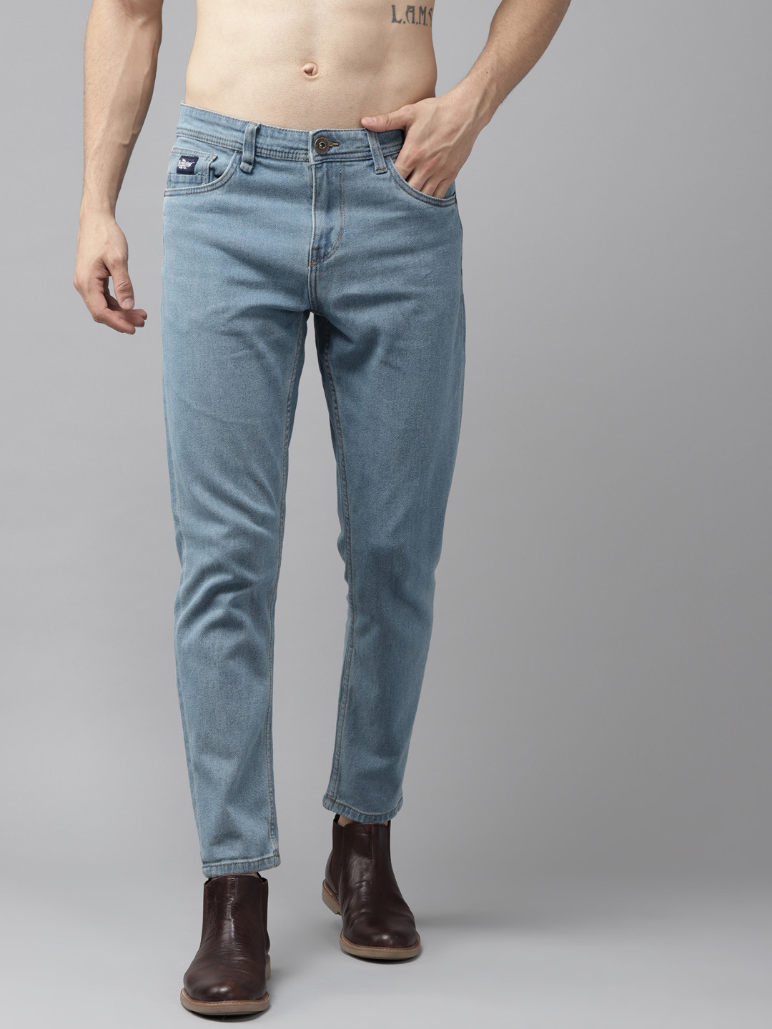 Buy Roadster Men Blue Carrot Fit Stretchable Jeans Jeans for Men