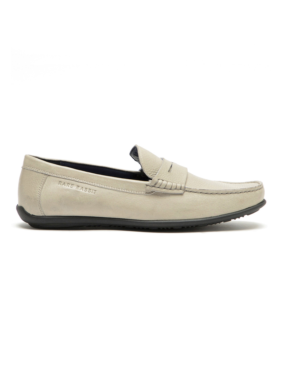 Buy RARE RABBIT Men Beige Perforations Leather Loafers - Casual Shoes ...