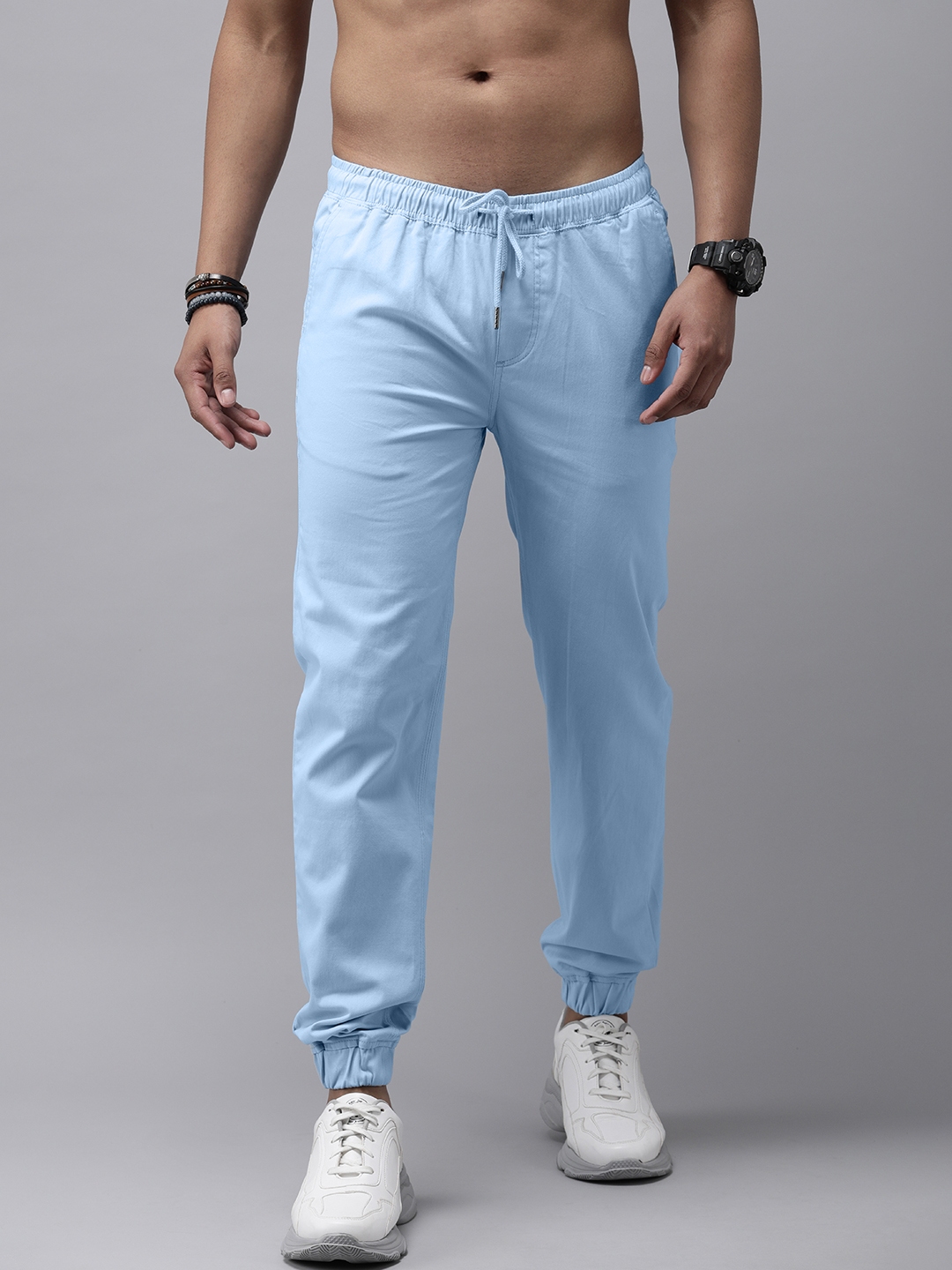 Buy Roadster Men Cerulean Peg Trousers - Trousers for Men 14638560 | Myntra