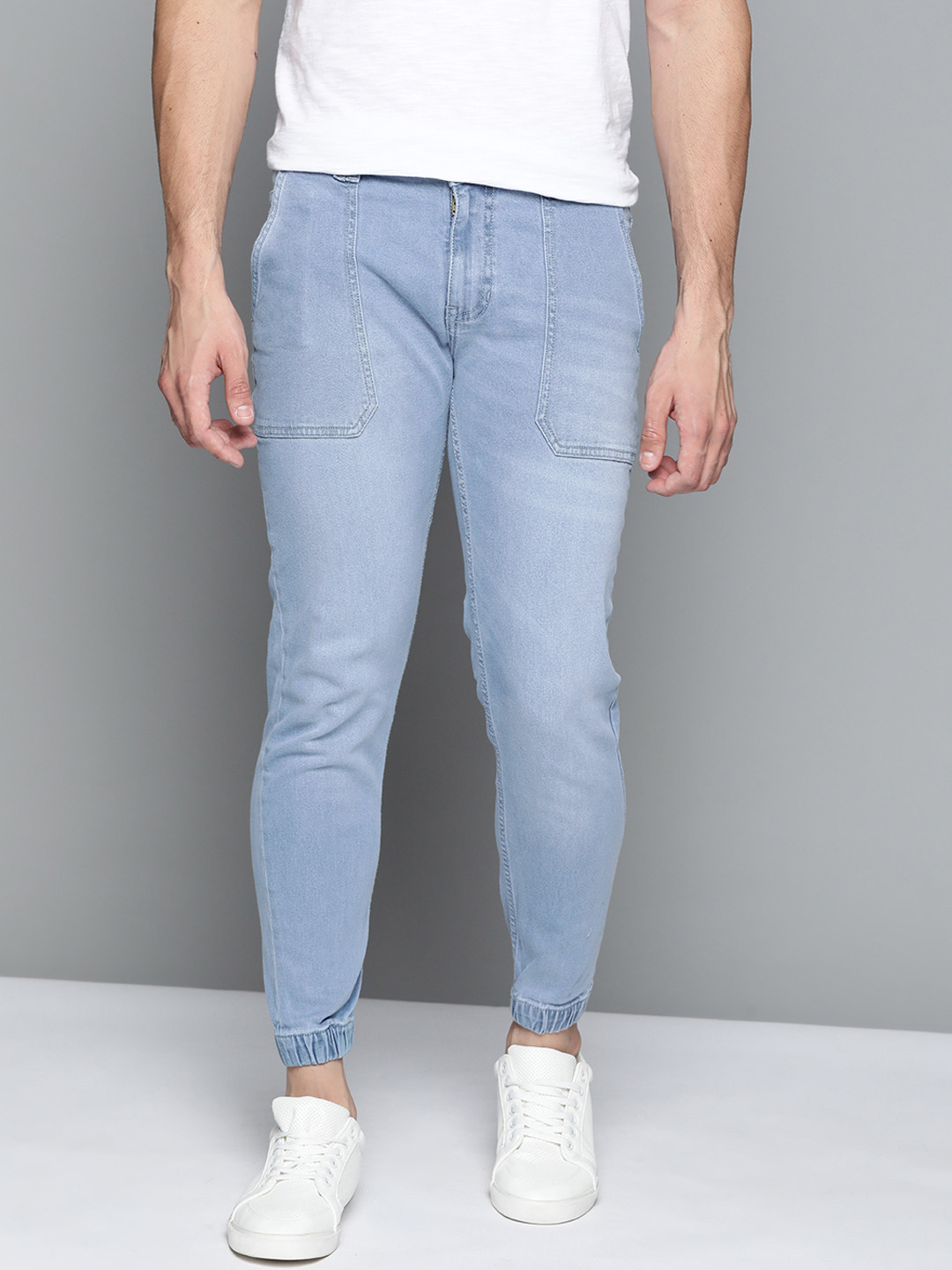 Buy Mast & Harbour Men Blue Skinny Fit Stretchable Jogger Jeans Jeans