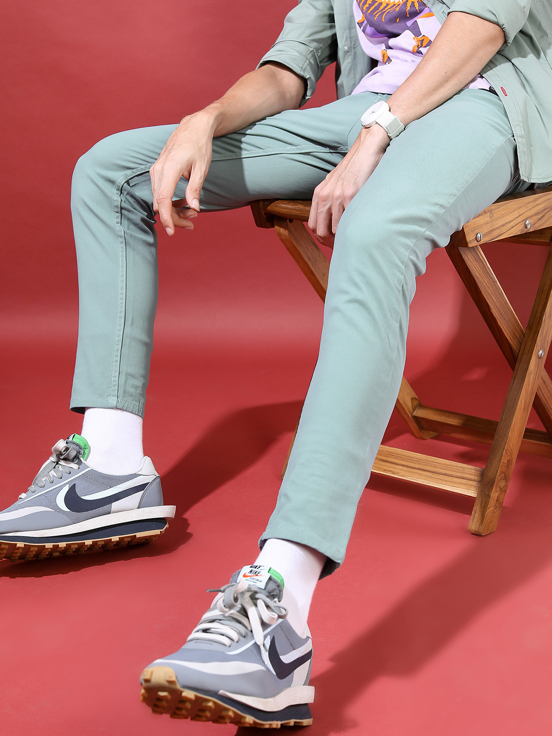 Buy HIGHLANDER Men Blue Tapered Fit Chinos Trousers - Trousers for Men ...