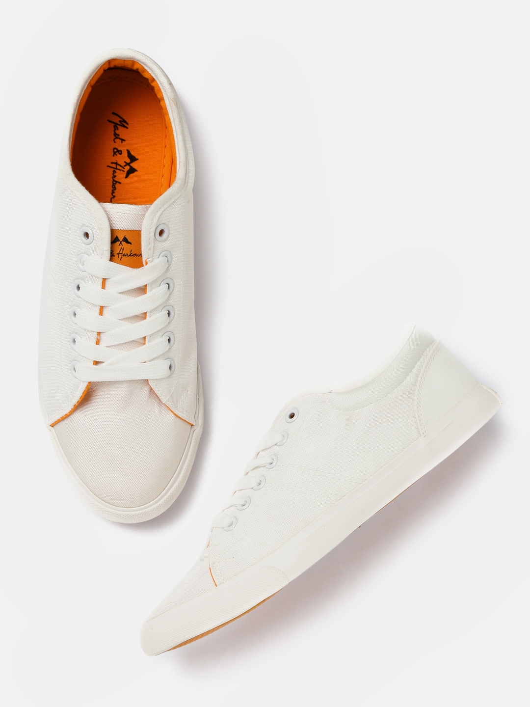 white solid sneakers for men