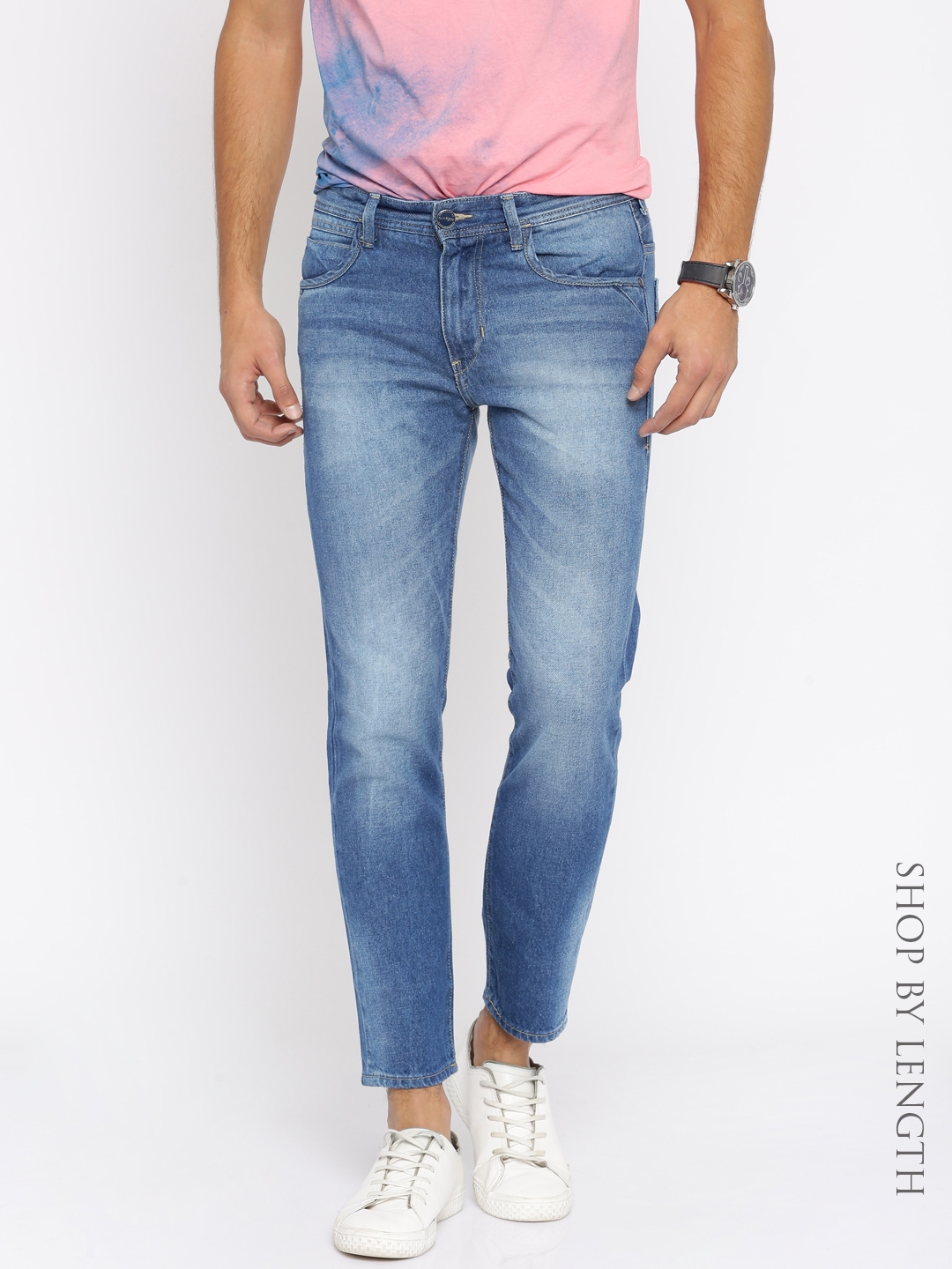 Buy Mast & Harbour Blue Slim Differential Length Mid Rise Jeans - Jeans ...