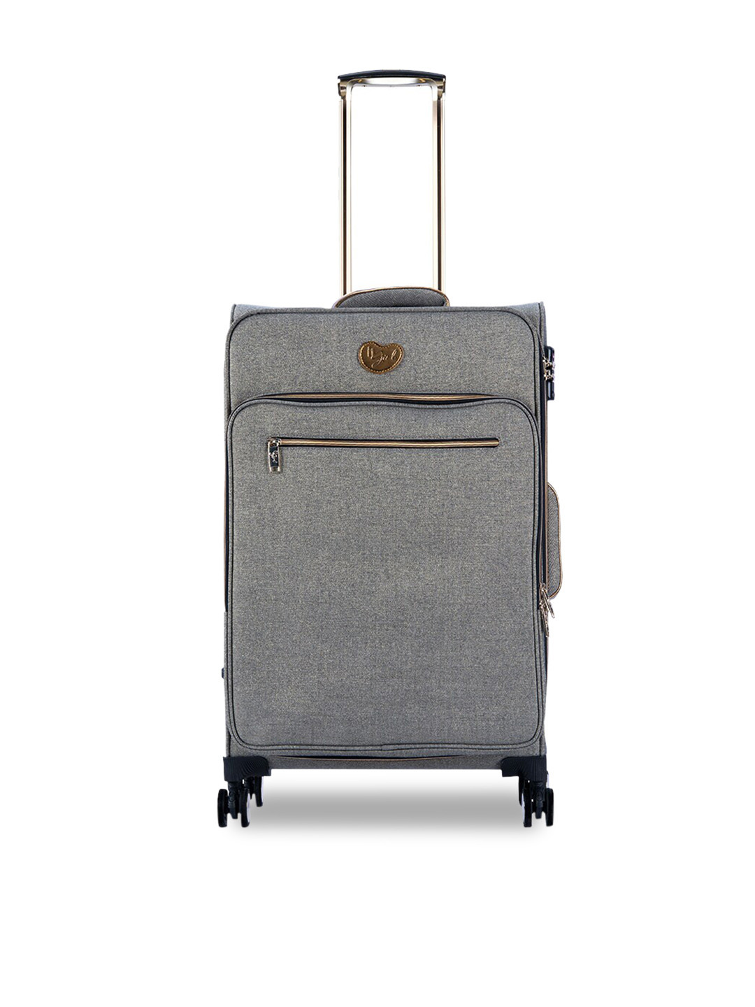 Buy IT Luggage Grey Solid Soft Sided Medium Trolley Suitcase Trolley