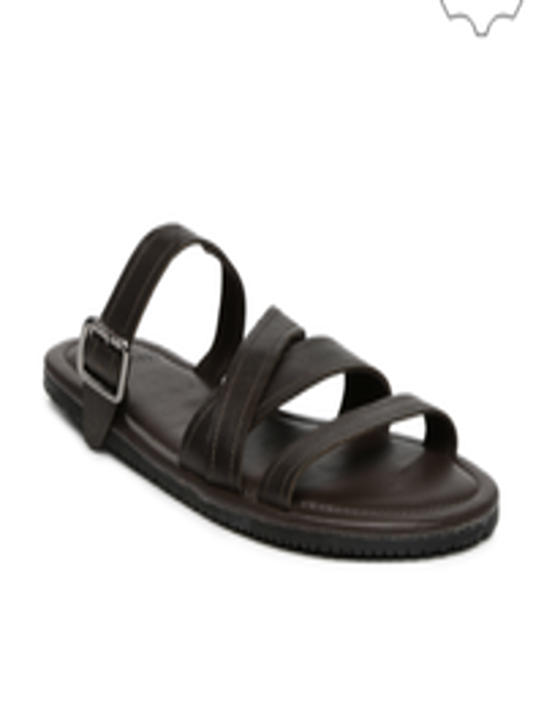 Buy Van Heusen Men Brown Genuine Leather Sandals - Sandals for Men ...