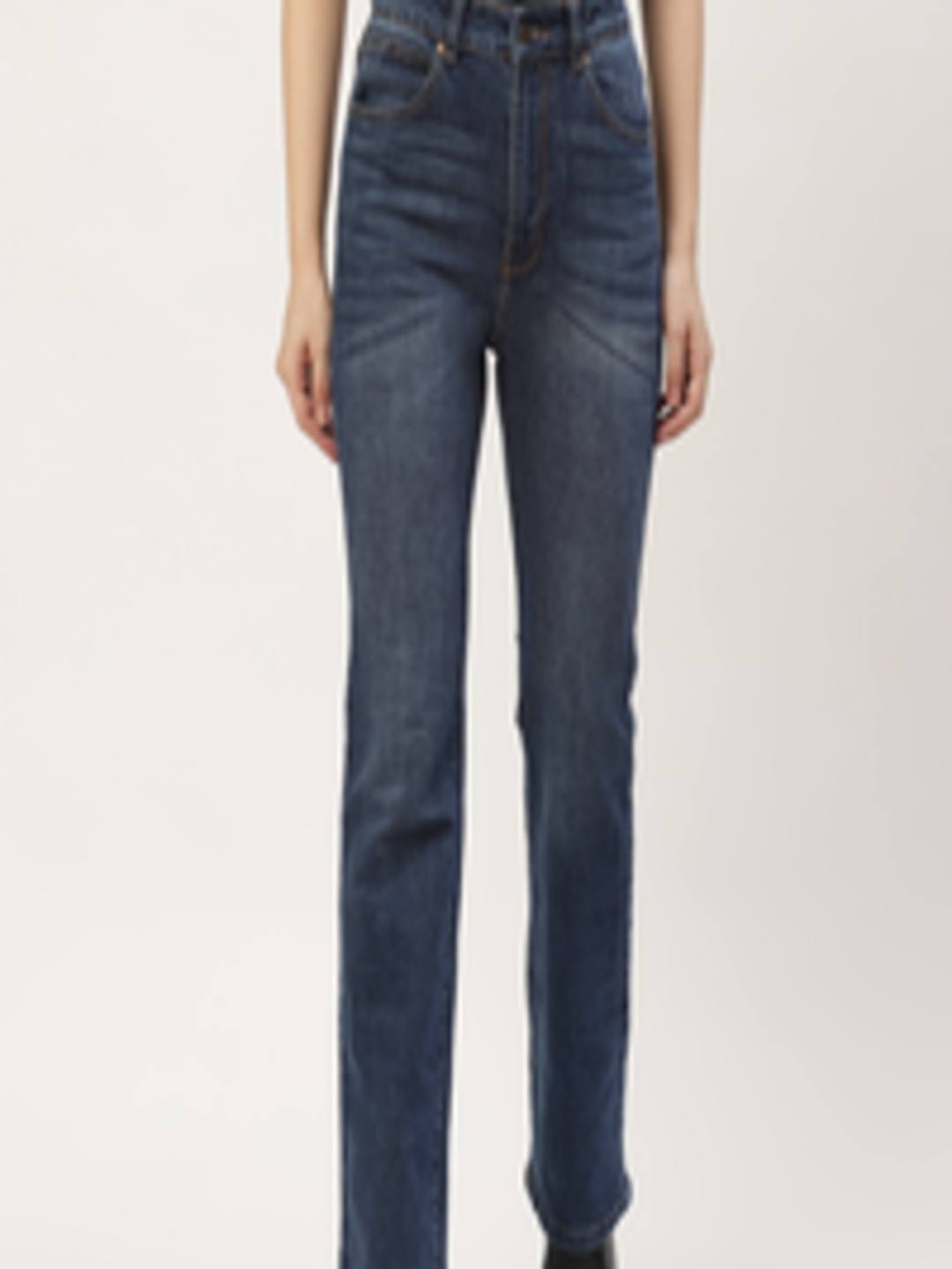 Buy Malachi Women Blue Cotton Boot Cut High Rise Light Fade Jeans ...