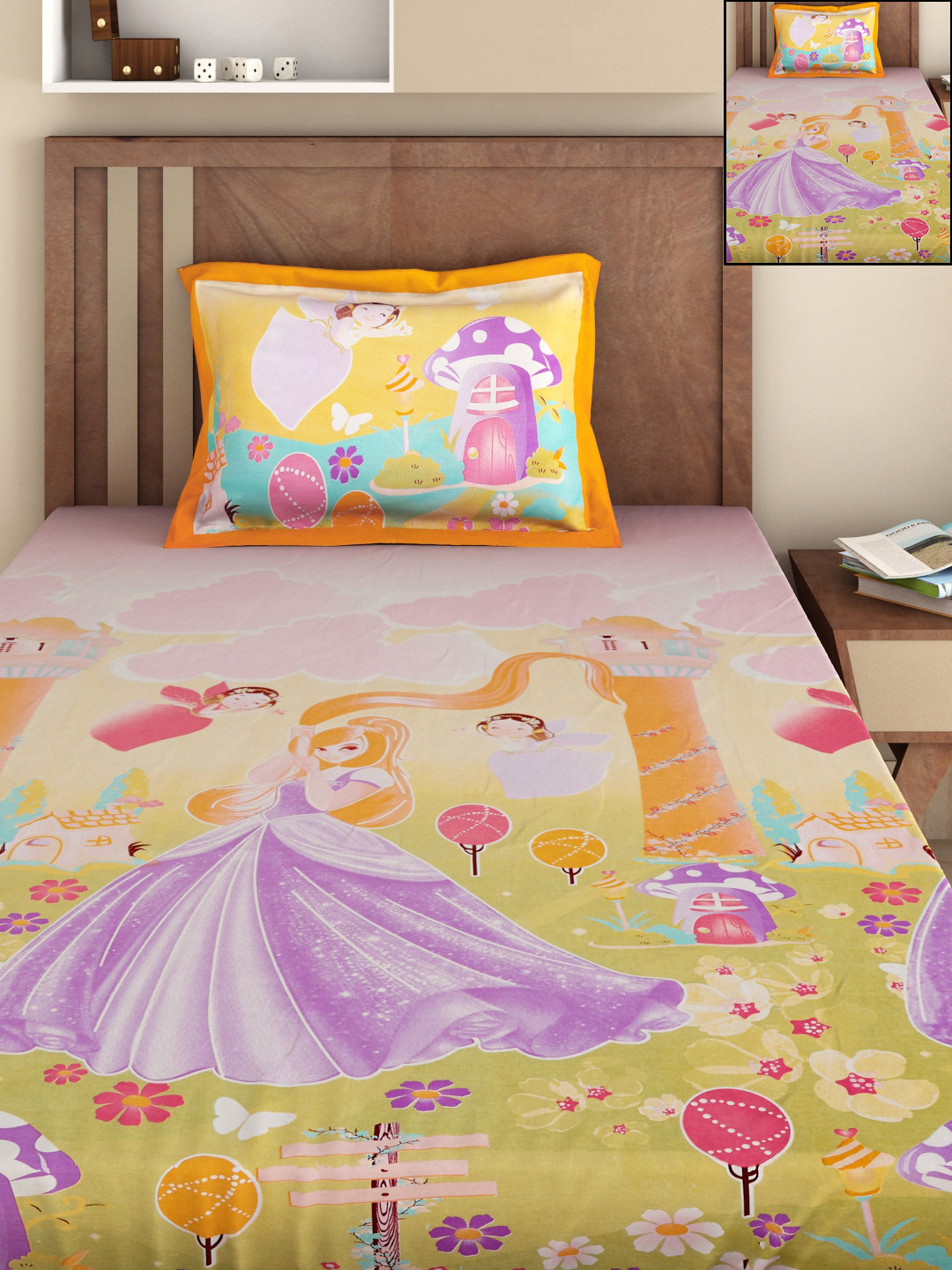 Buy BOMBAY DYEING Kids Multicoloured Cotton 144 TC 2 Single Bedsheets