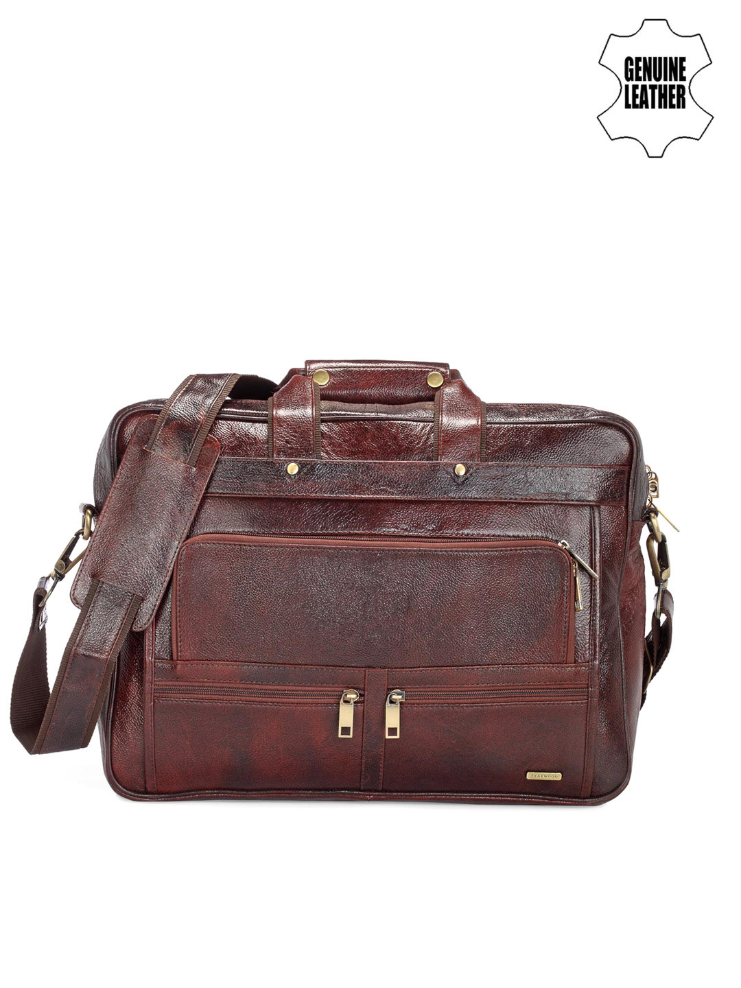 Buy Teakwood Leathers Unisex Brown Genuine Leather Laptop Bag Laptop Bag for Unisex 1467681