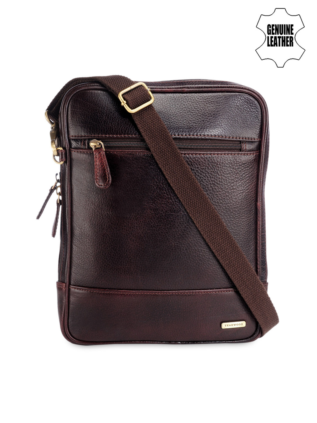 Buy Teakwood Leathers Unisex Brown Leather Messenger Bag Messenger