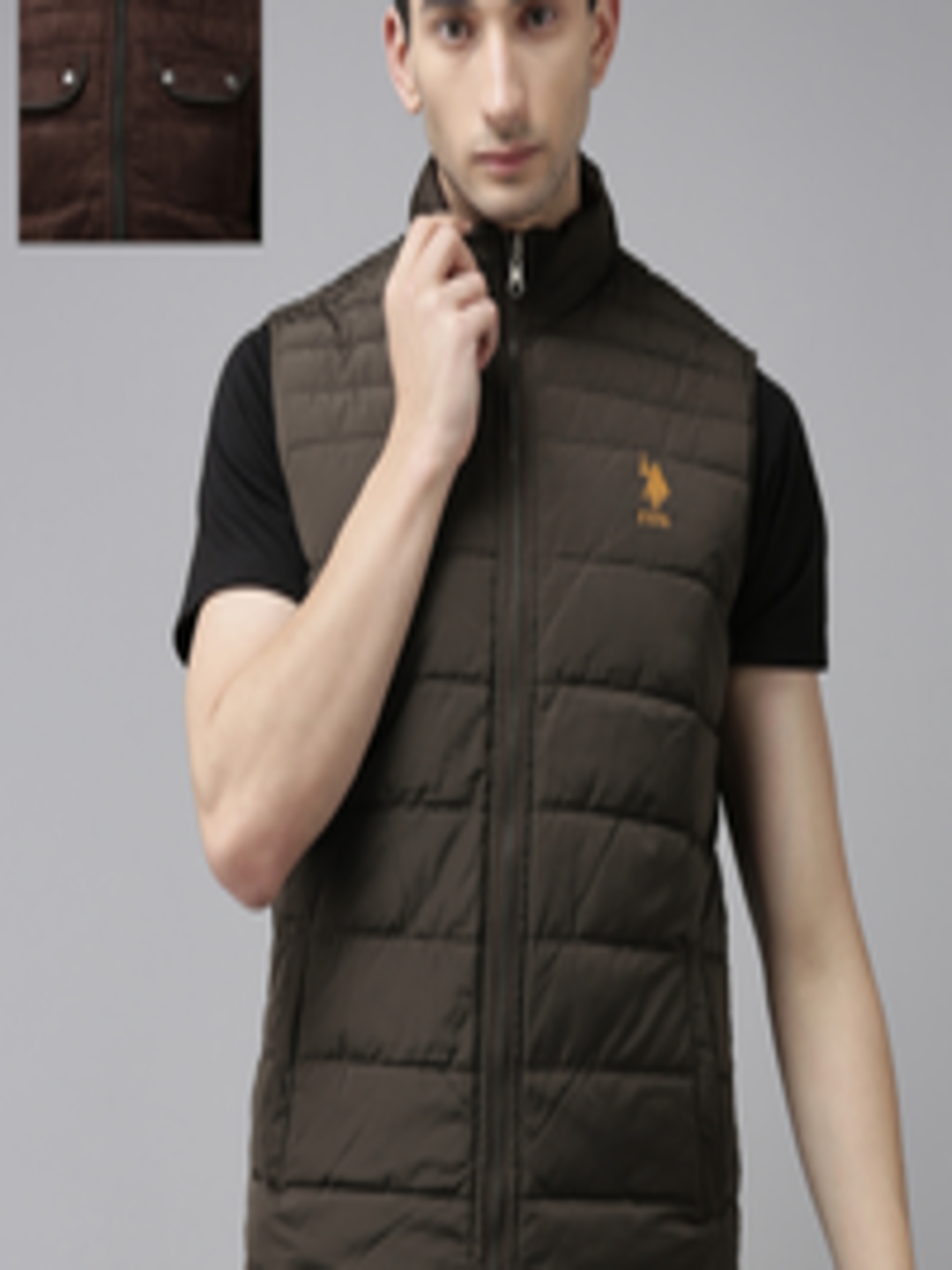 Buy U S Polo Assn Men Brown And Maroon Solid Reversible Sleeveless ...