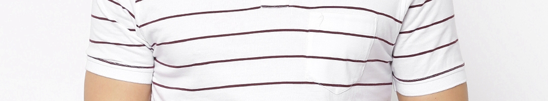 Buy Indian Terrain Men White Striped Polo Pure Cotton T Shirt - Tshirts ...