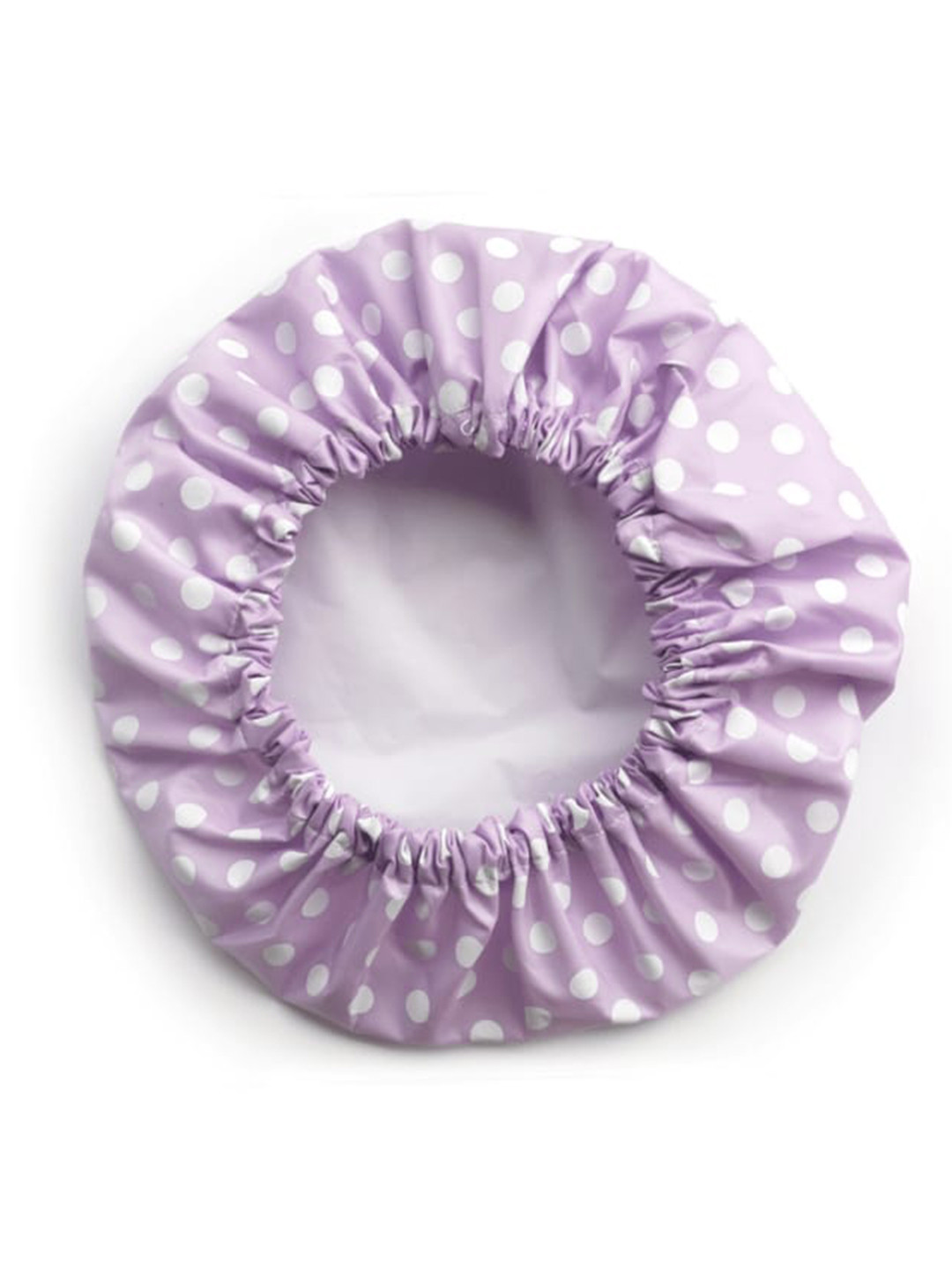 Buy Basicare Purple & White Polka Dot Printed Shower Cap Shower Caps And Headbands for Unisex