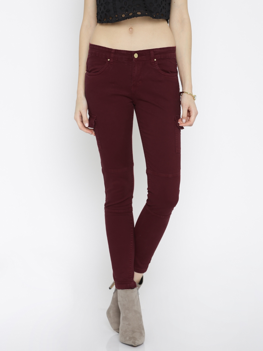 maroon skinny jeans