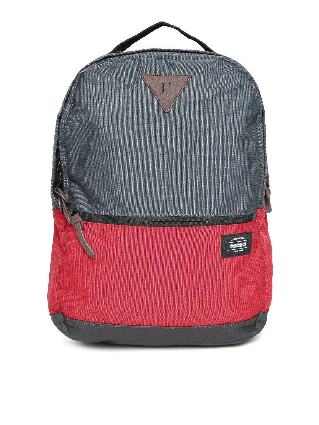 Buy AMERICAN TOURISTER Unisex Grey & Red Colourblocked Backpack