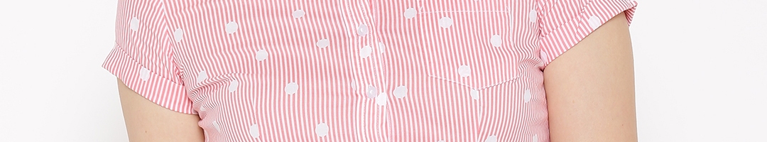 Buy Honey By Pantaloons Women Pink Striped Shirt - Shirts for Women ...