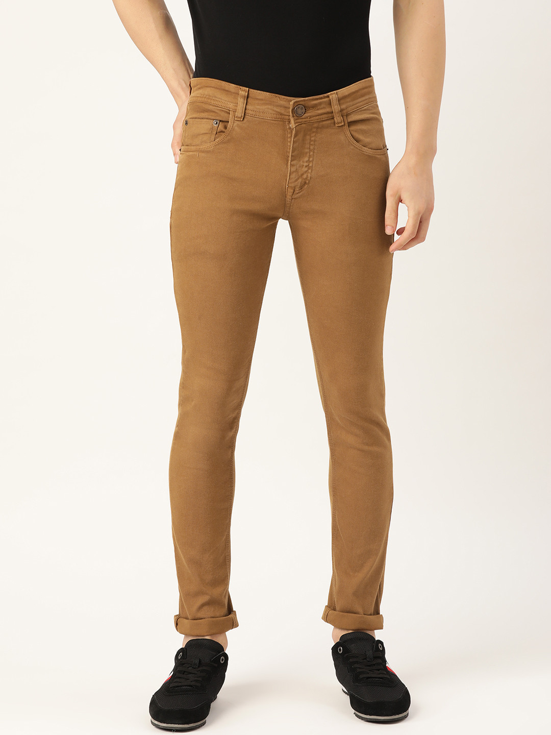 Buy PARIS HAMILTON Men Brown Solid Skinny Fit Stretchable Jeans - Jeans ...