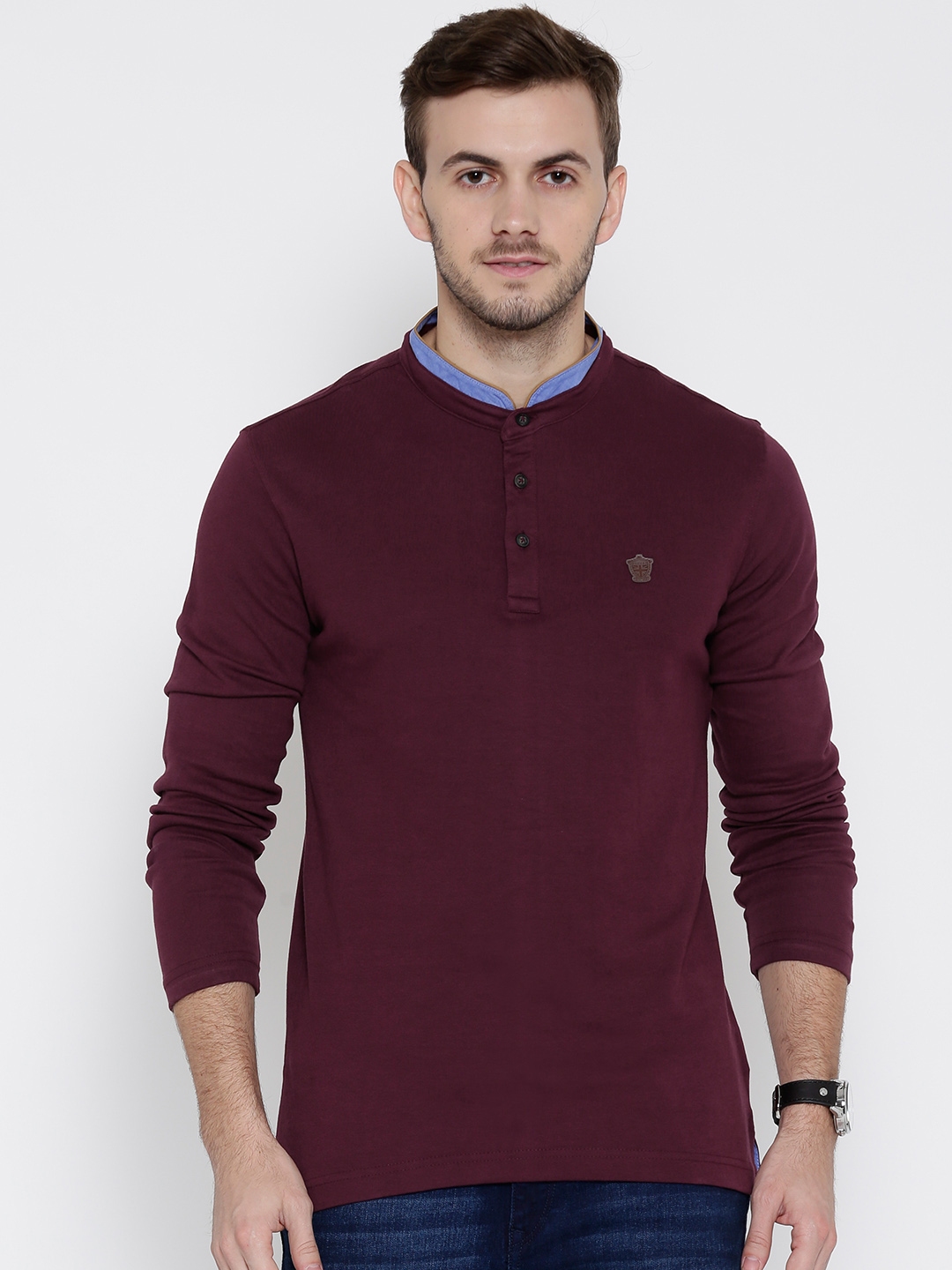 burgundy t shirt mens uk